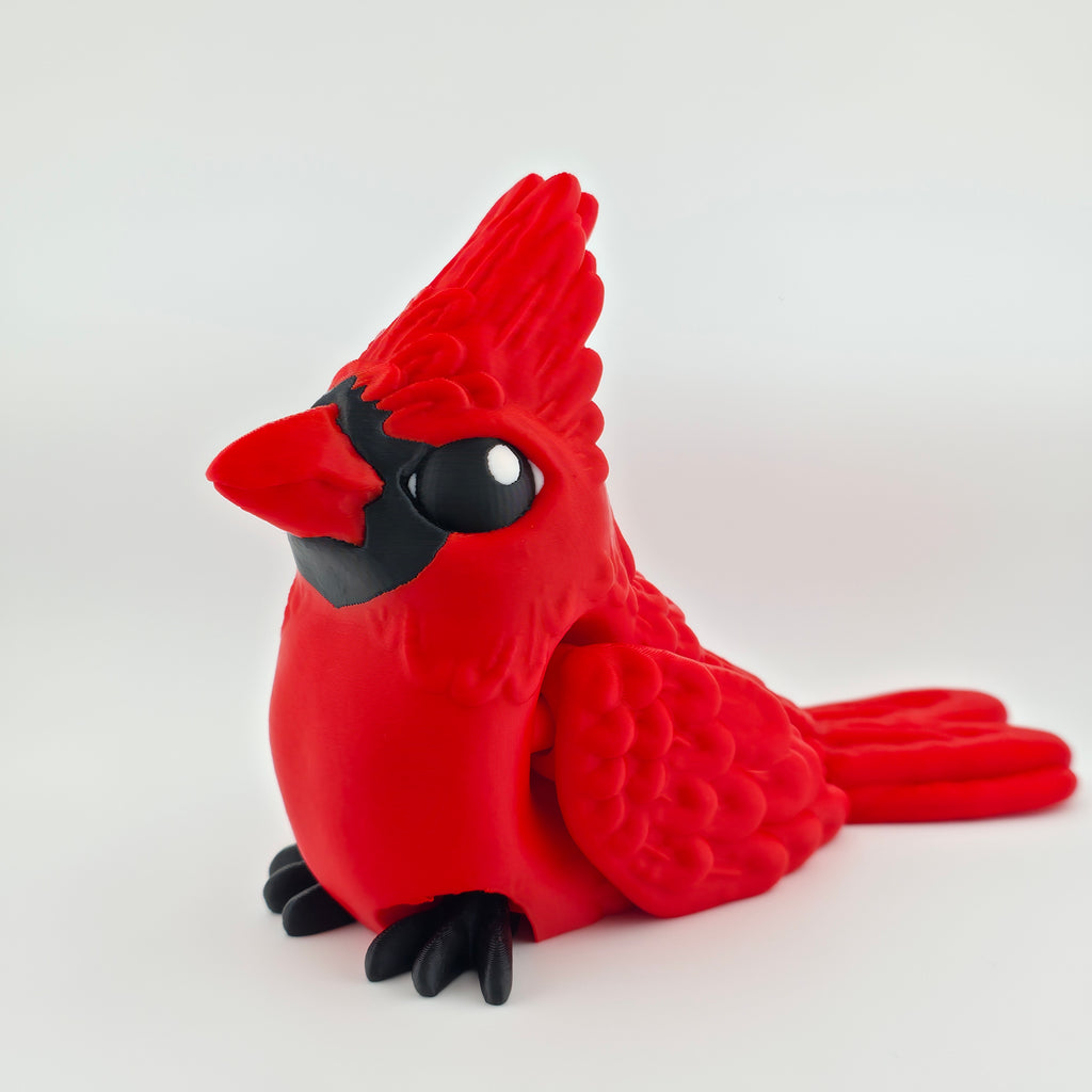 Cardinal | Articulated Red Bird Figurine | 3D Printed Collectible