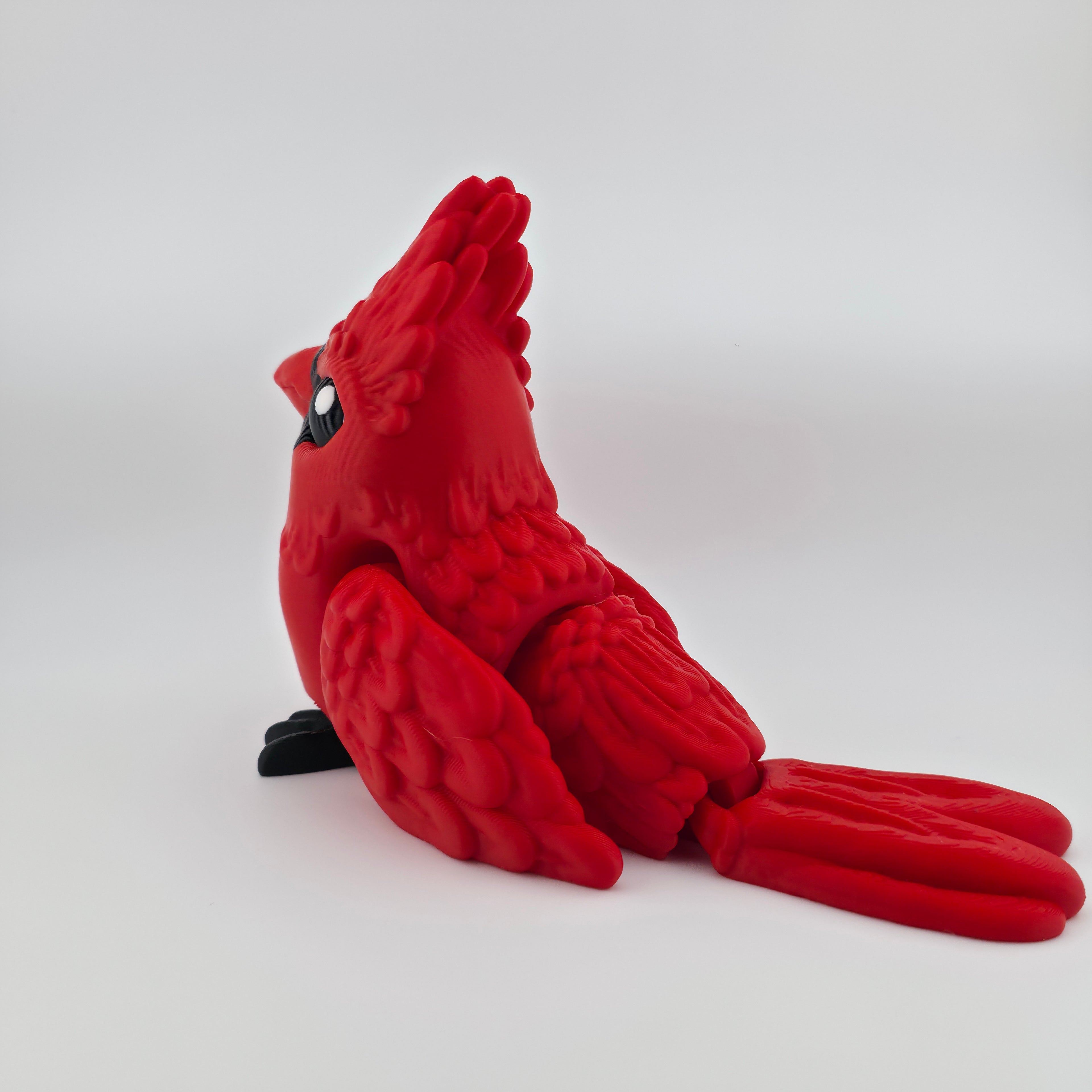 Cardinal | Articulated Red Bird Figurine | 3D Printed Collectible