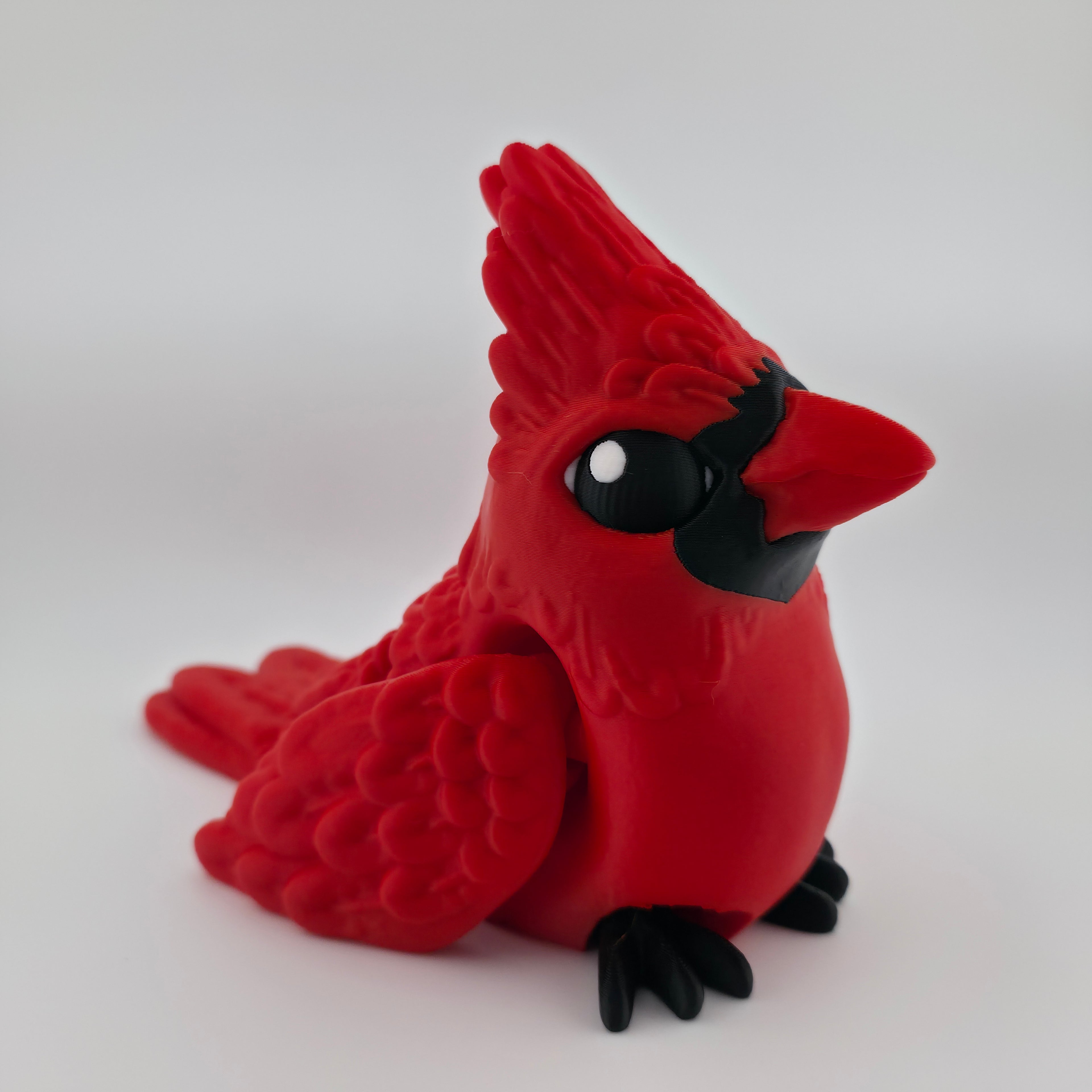 Cardinal | Articulated Red Bird Figurine | 3D Printed Collectible