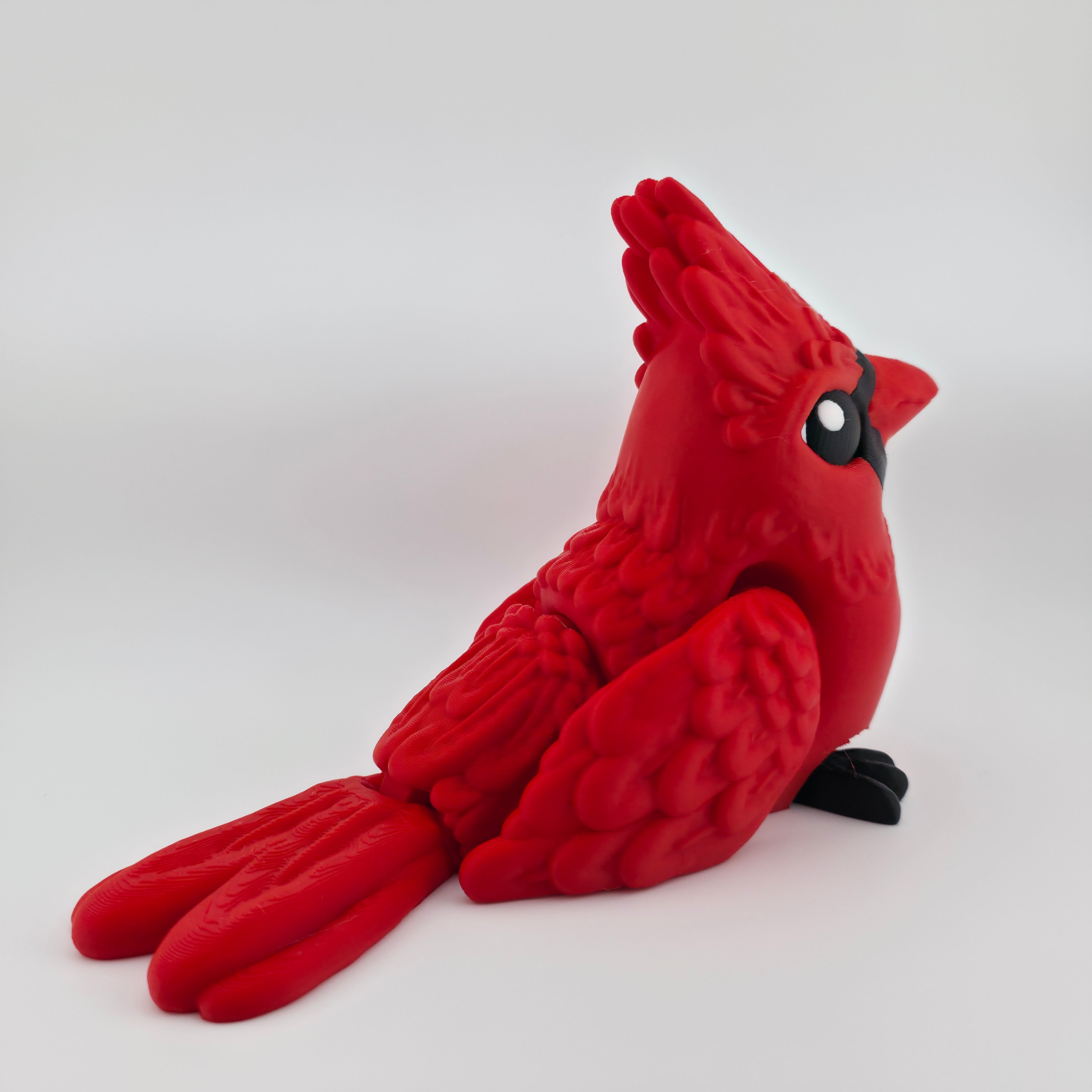 Cardinal | Articulated Red Bird Figurine | 3D Printed Collectible