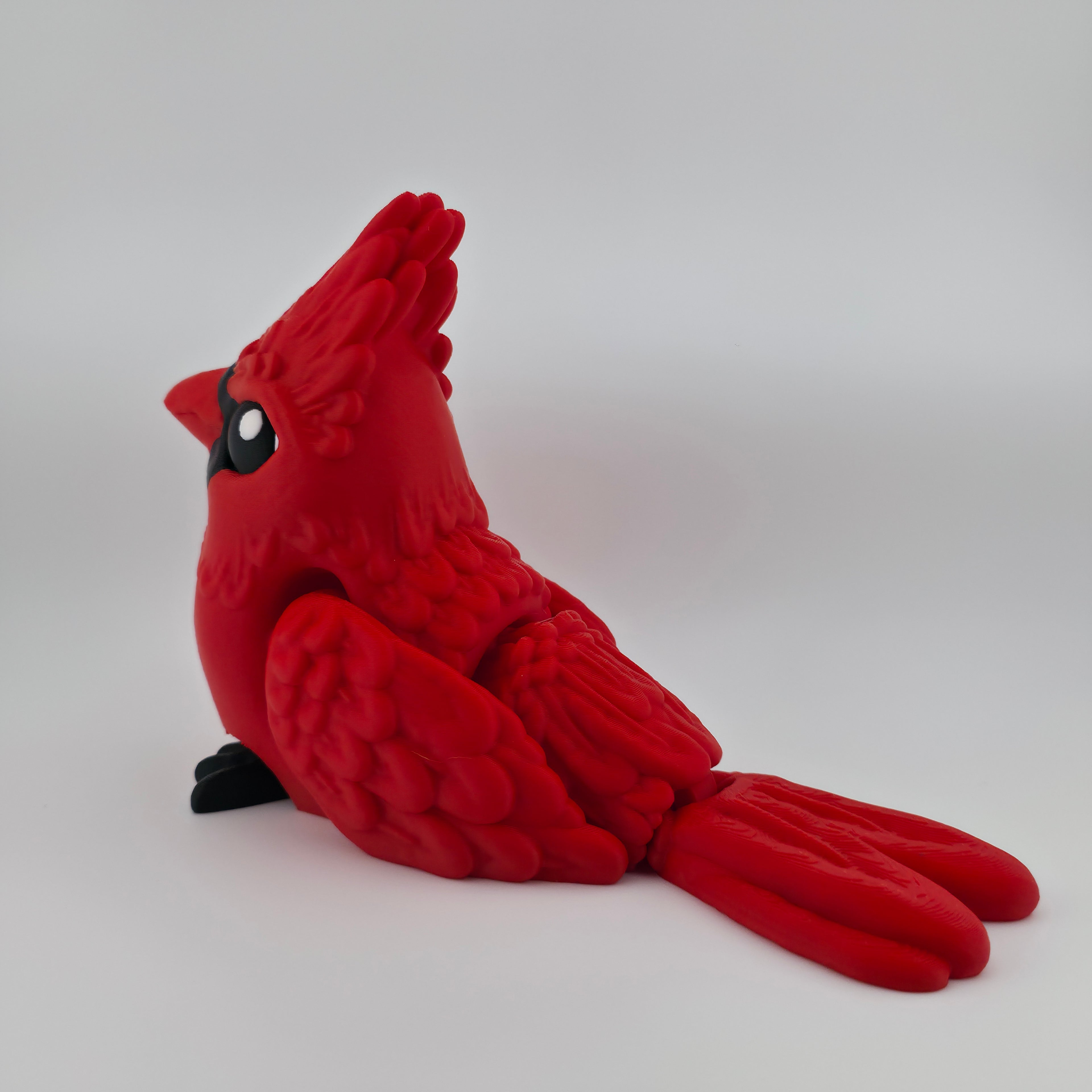 Cardinal | Articulated Red Bird Figurine | 3D Printed Collectible