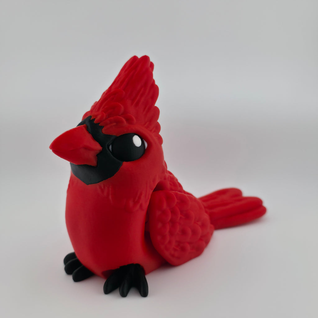 Cardinal | Articulated Red Bird Figurine | 3D Printed Collectible