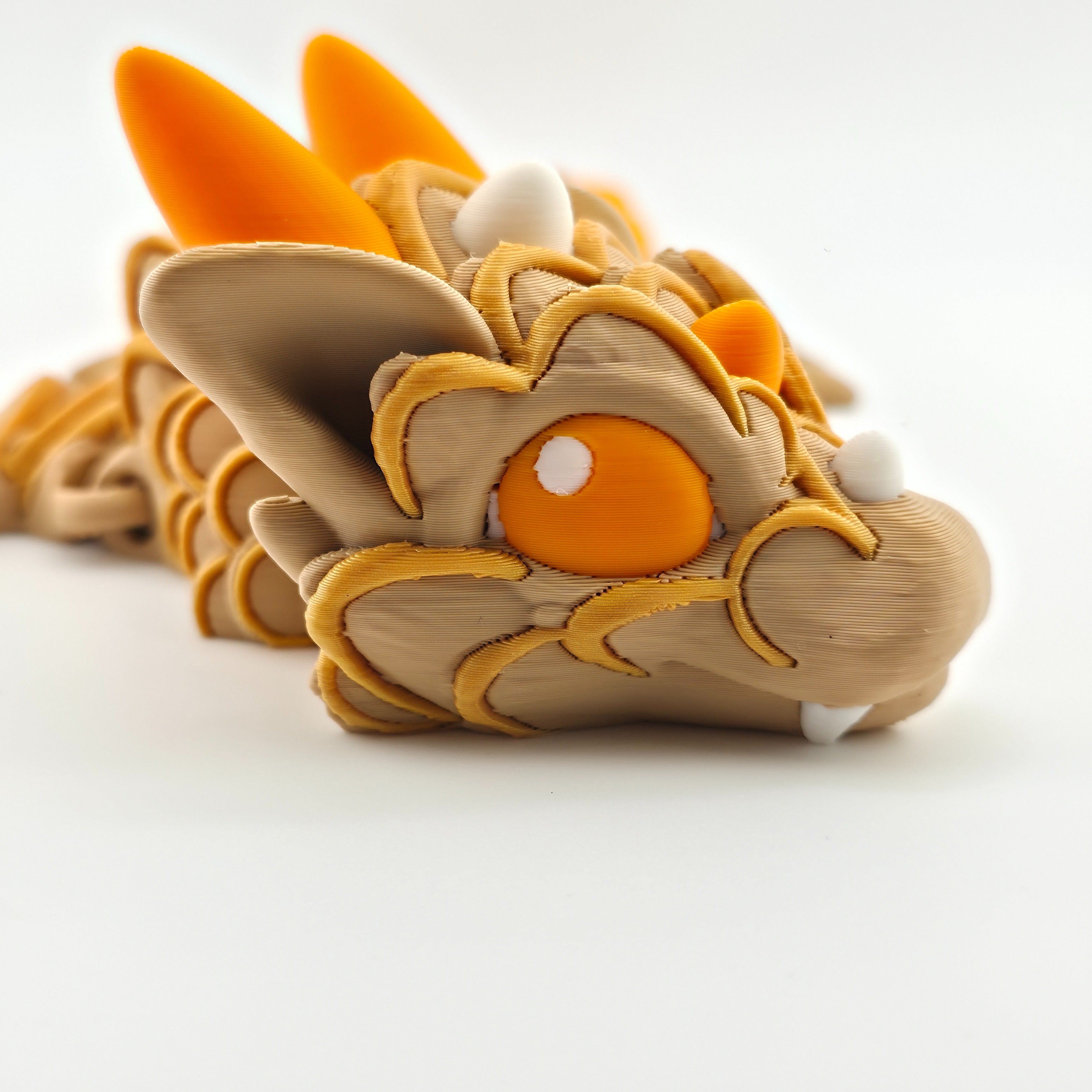 Baby Pumpkin Spice Cookie Dragon | Articulated Fall Dragon Figure | 3D Printed Collectible | Autumn Edition