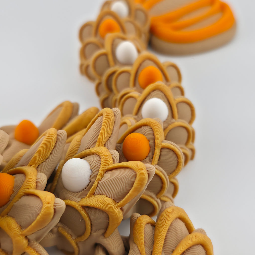 Baby Pumpkin Spice Cookie Dragon | Articulated Fall Dragon Figure | 3D Printed Collectible | Autumn Edition