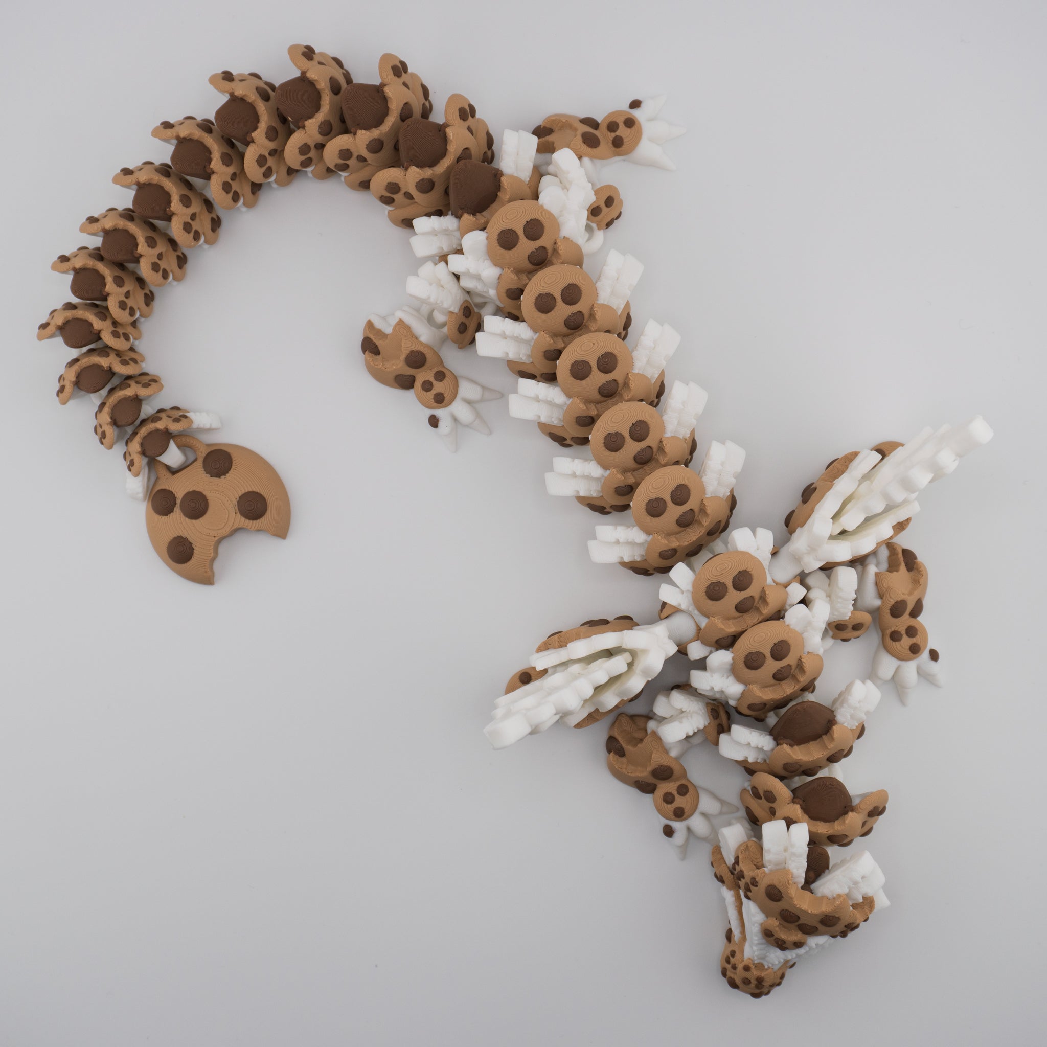 Chocolate Chip Cookie Dragon | Articulated Adult & Baby Versions | Expanding Wings