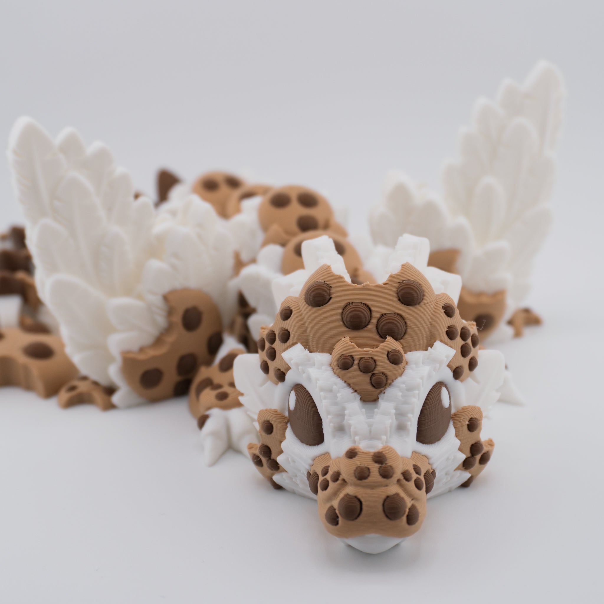 Chocolate Chip Cookie Dragon | Articulated Adult & Baby Versions | Expanding Wings