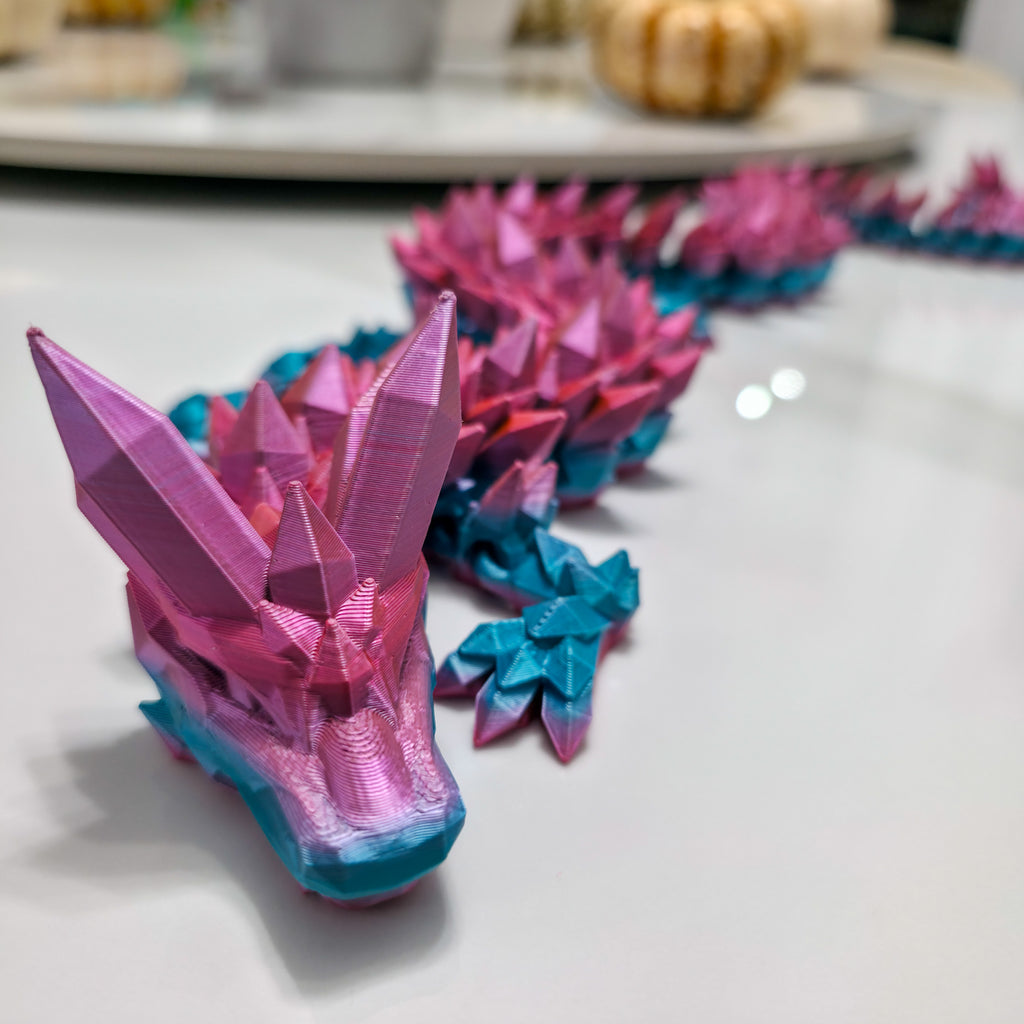 Crystal Dragon 2025 | Articulated Cinderwings Dragon | Fantasy Desk Display Figure