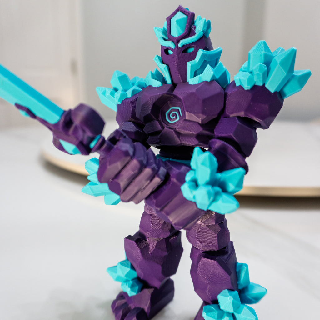 Crystal Knight (Flexi Crystal Warrior) | Articulated Fantasy Warrior Figure with Sword