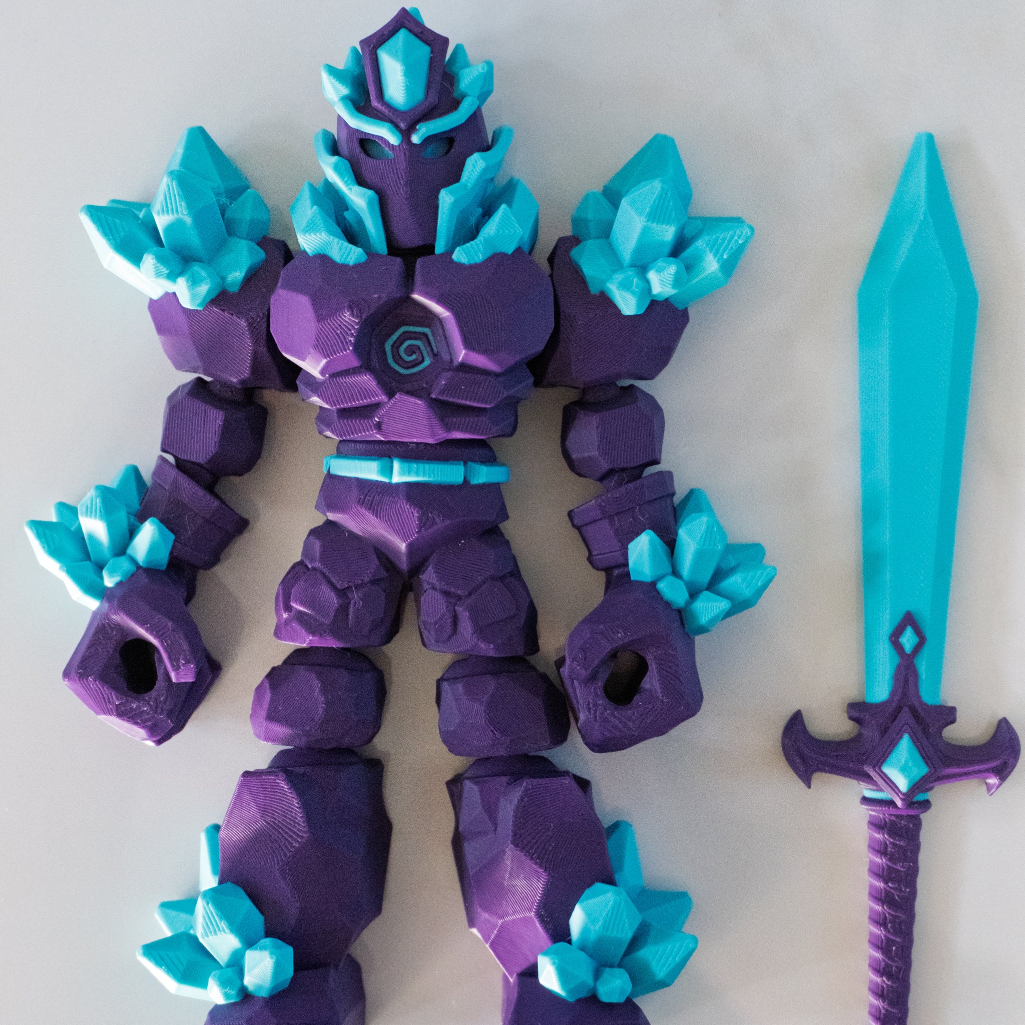 Crystal Knight (Flexi Crystal Warrior) | Articulated Fantasy Warrior Figure with Sword