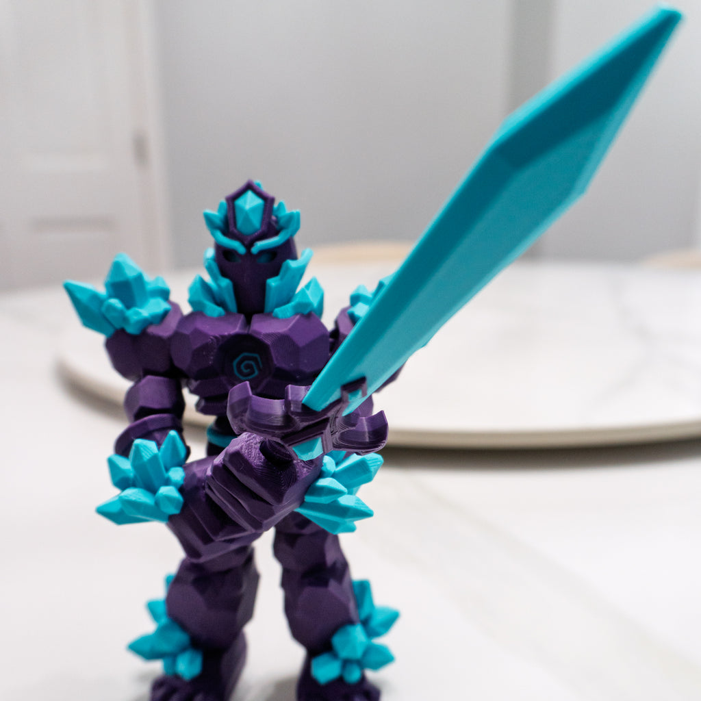 Crystal Knight (Flexi Crystal Warrior) | Articulated Fantasy Warrior Figure with Sword