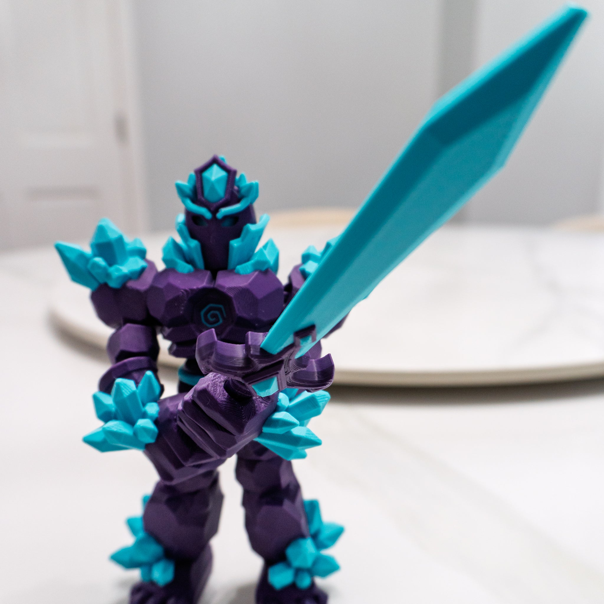 Crystal Knight (Flexi Crystal Warrior) | Articulated Fantasy Warrior Figure with Sword