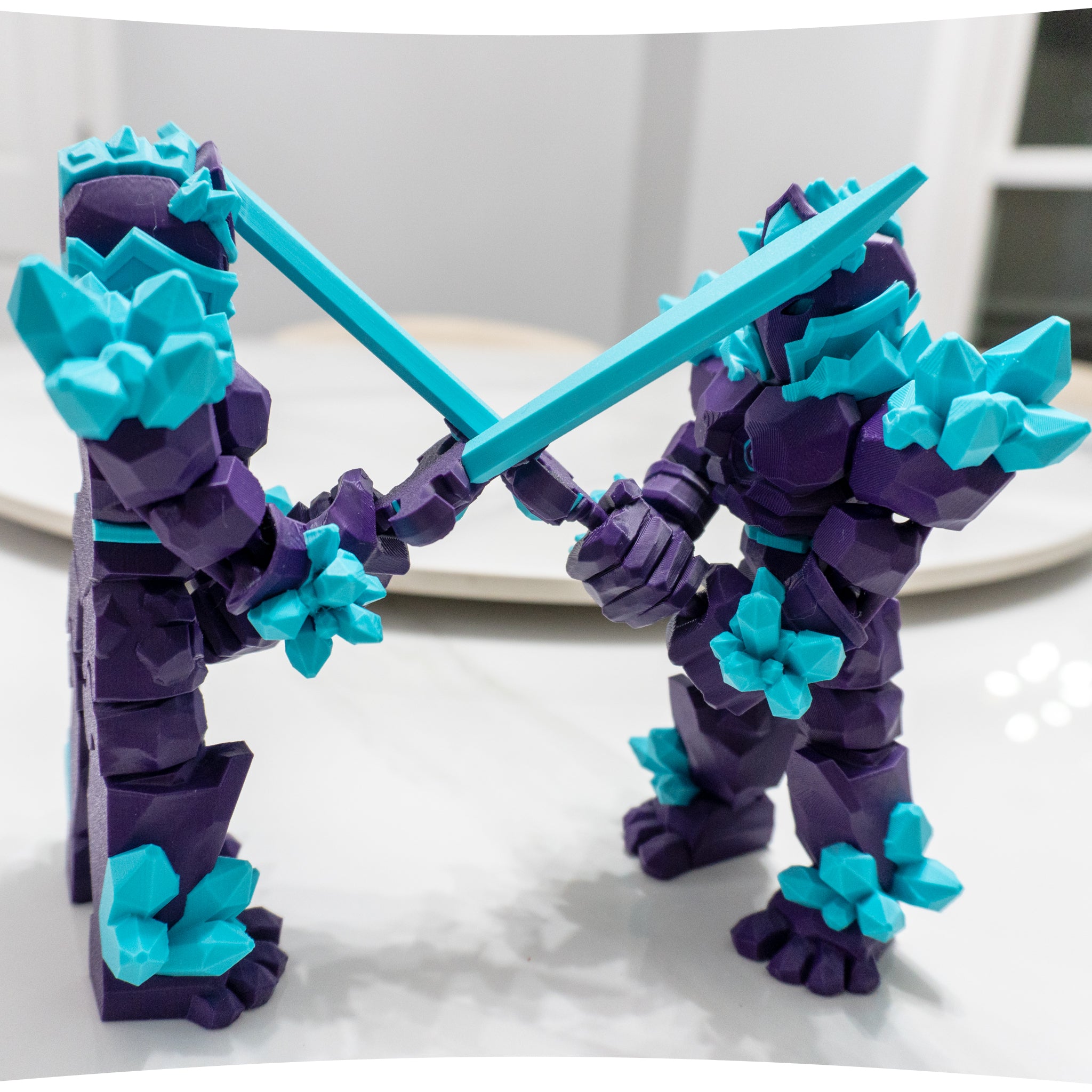 Crystal Knight (Flexi Crystal Warrior) | Articulated Fantasy Warrior Figure with Sword