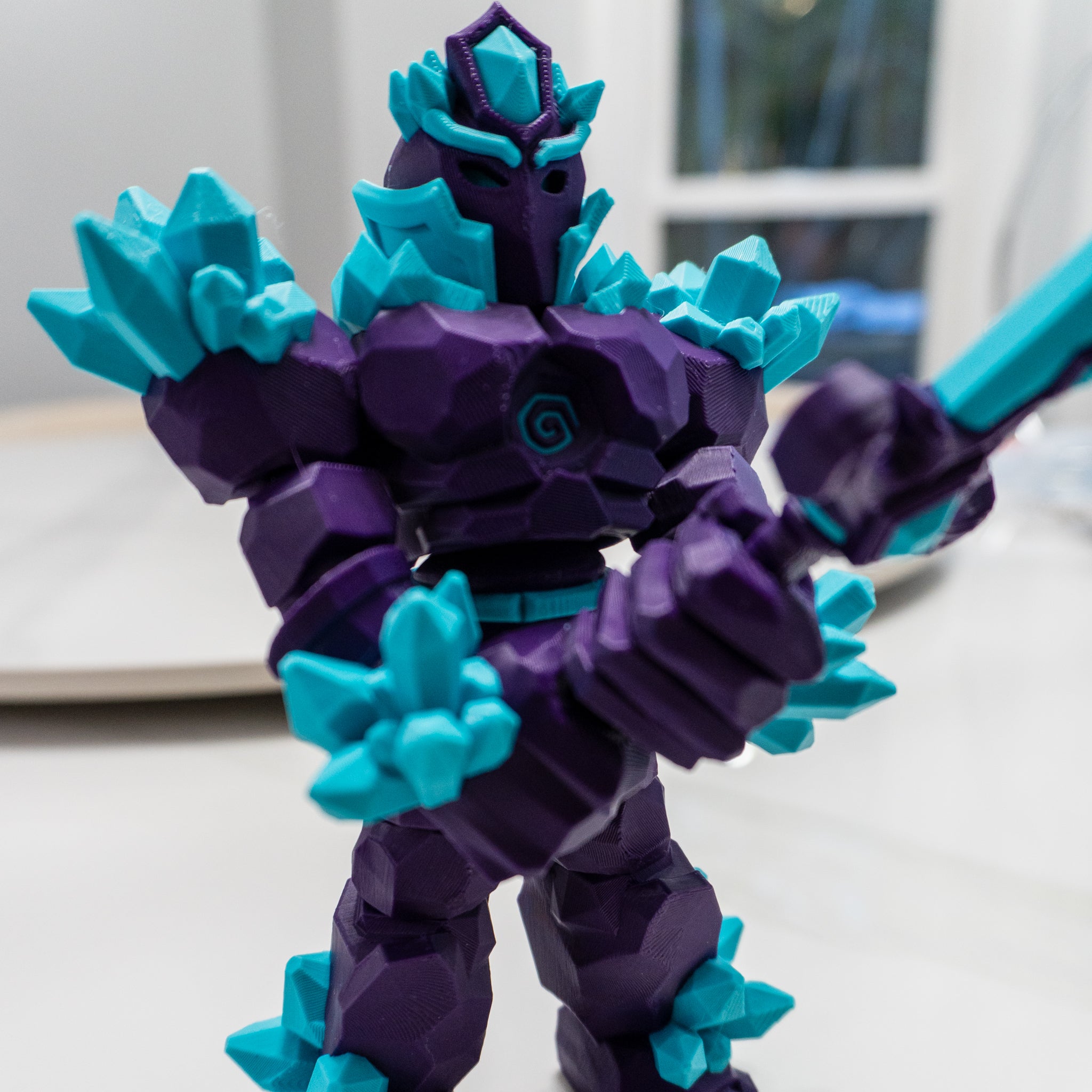 Crystal Knight (Flexi Crystal Warrior) | Articulated Fantasy Warrior Figure with Sword