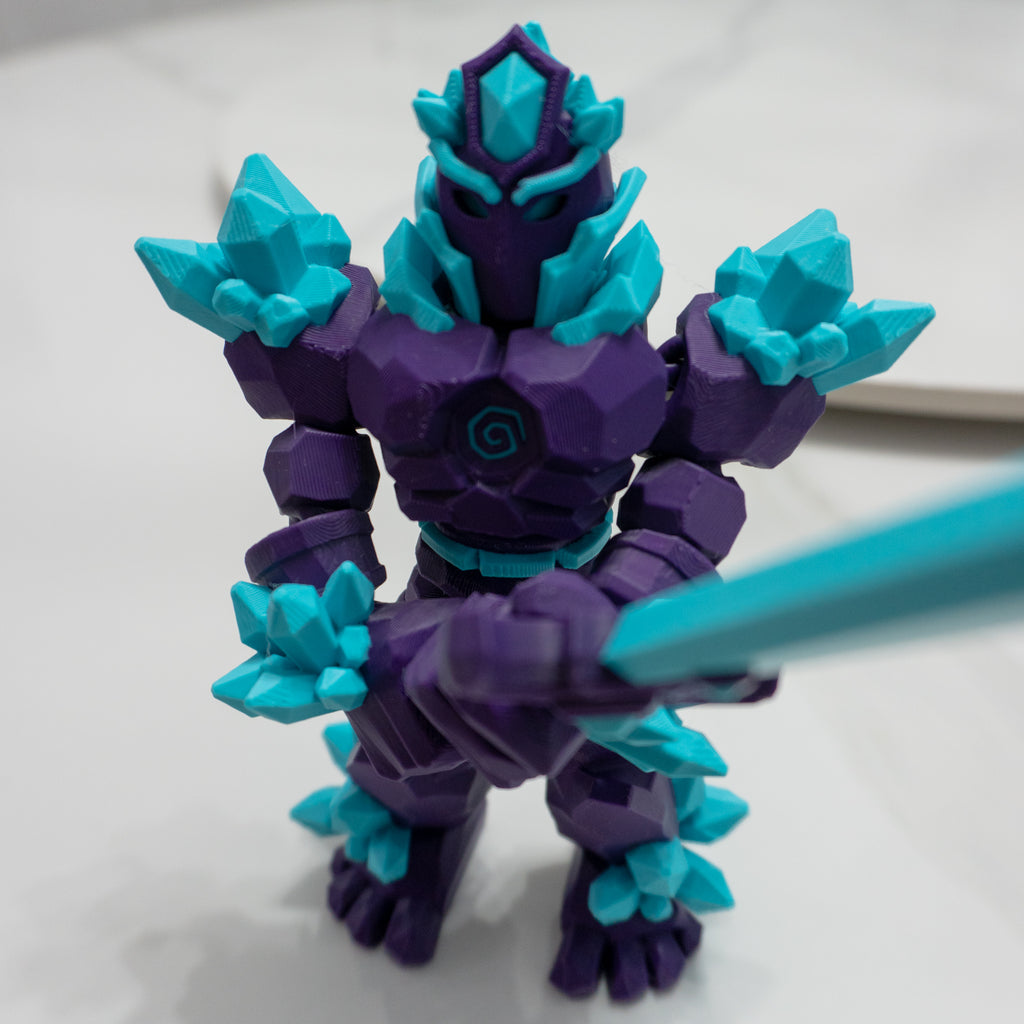 Crystal Knight (Flexi Crystal Warrior) | Articulated Fantasy Warrior Figure with Sword