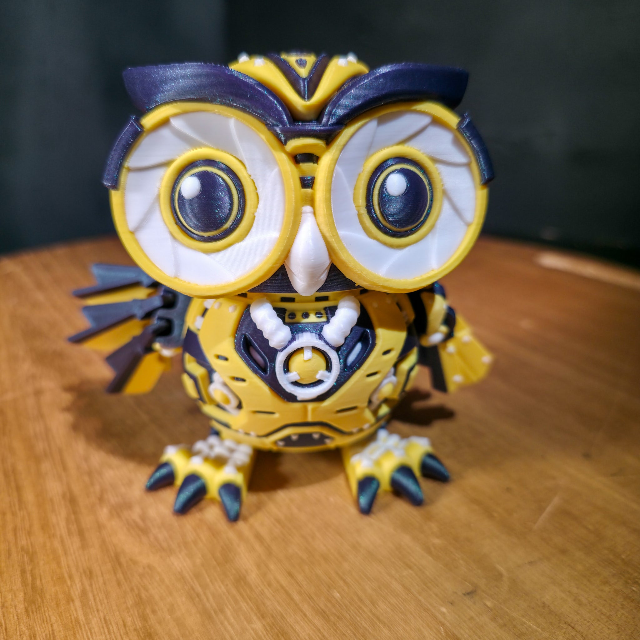 Flexi Cyber Owl | Articulated Robotic Owl Figure with Rotating Head & Moving Wings