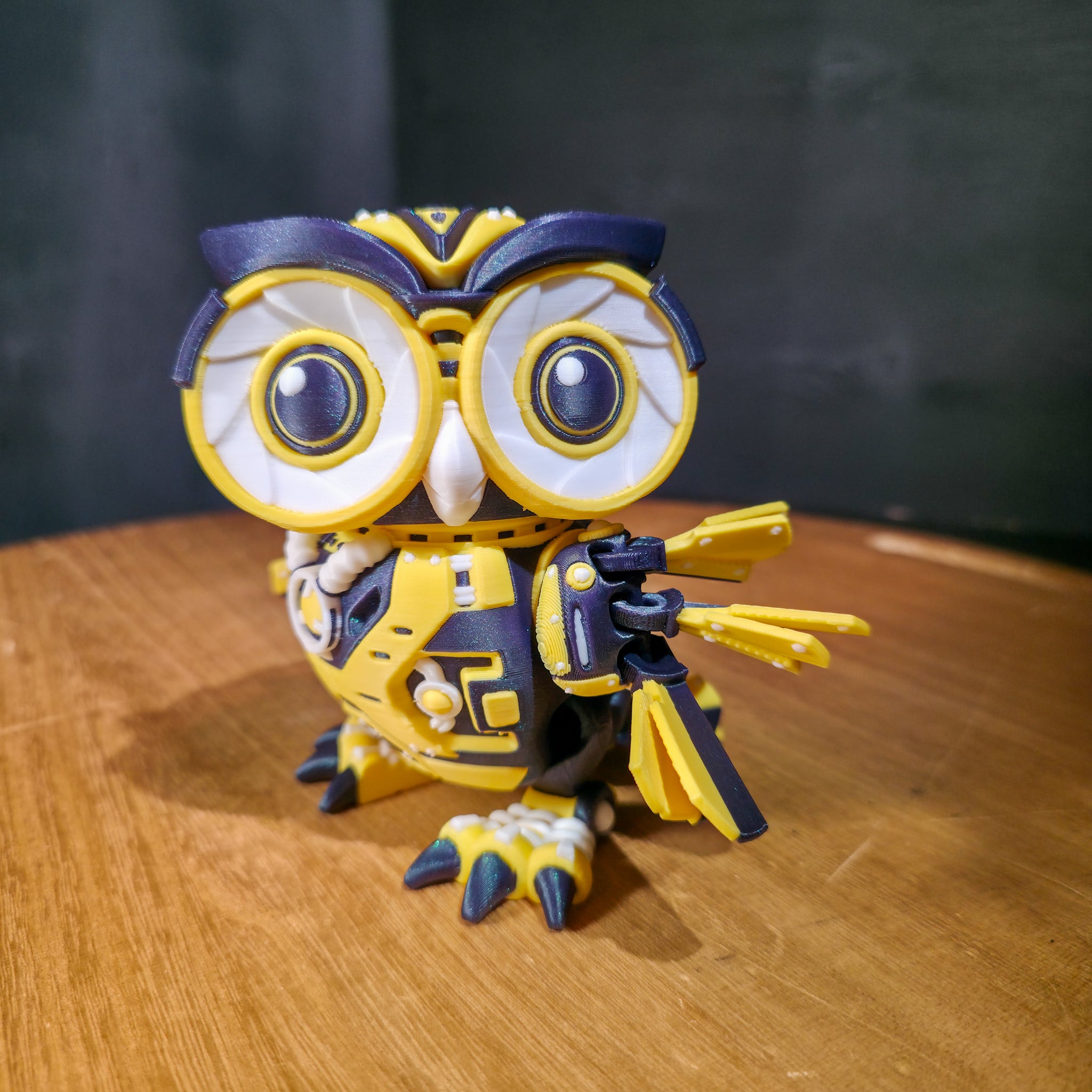 Flexi Cyber Owl | Articulated Robotic Owl Figure with Rotating Head & Moving Wings