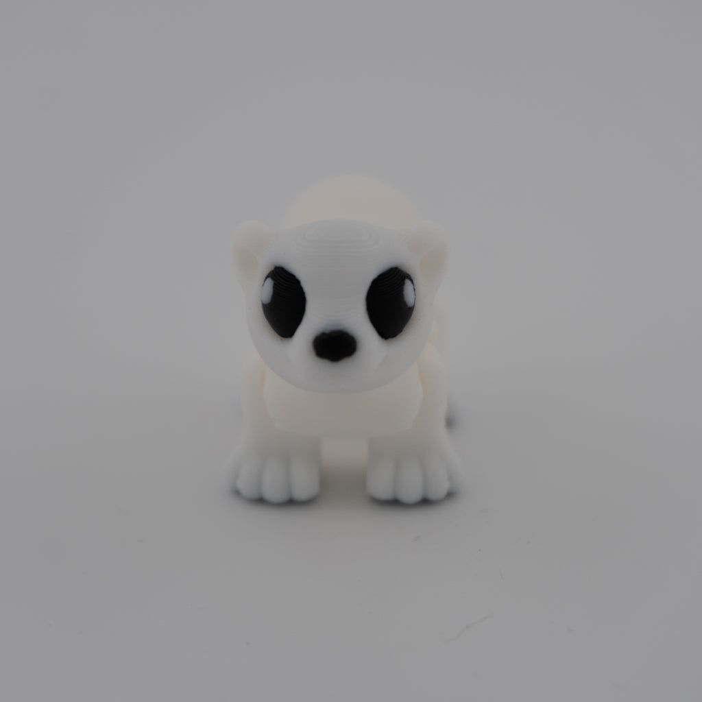 Hatchling Polar Bear – Mini Articulated Flexi Figure (With or Without Santa Hat)