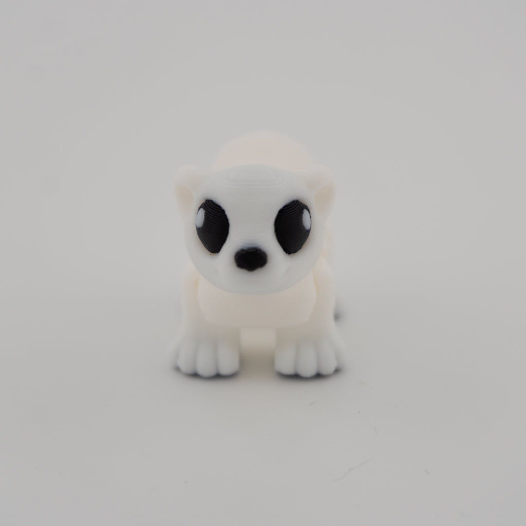 Hatchling Polar Bear – Mini Articulated Flexi Figure (With or Without Santa Hat)