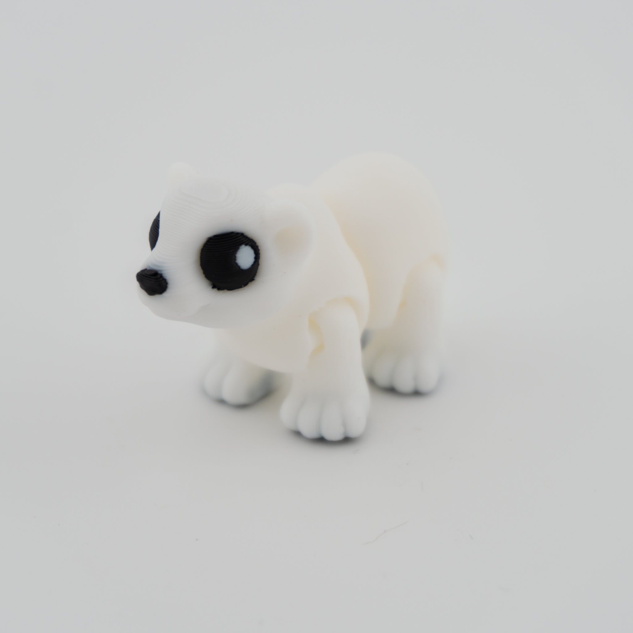 Hatchling Polar Bear – Mini Articulated Flexi Figure (With or Without Santa Hat)