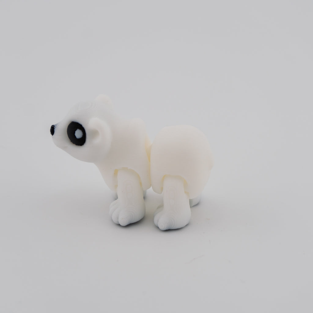 Hatchling Polar Bear – Mini Articulated Flexi Figure (With or Without Santa Hat)