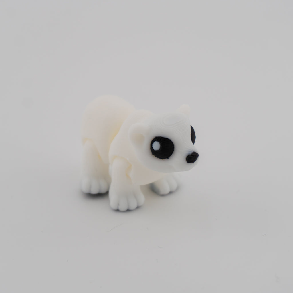 Hatchling Polar Bear – Mini Articulated Flexi Figure (With or Without Santa Hat)