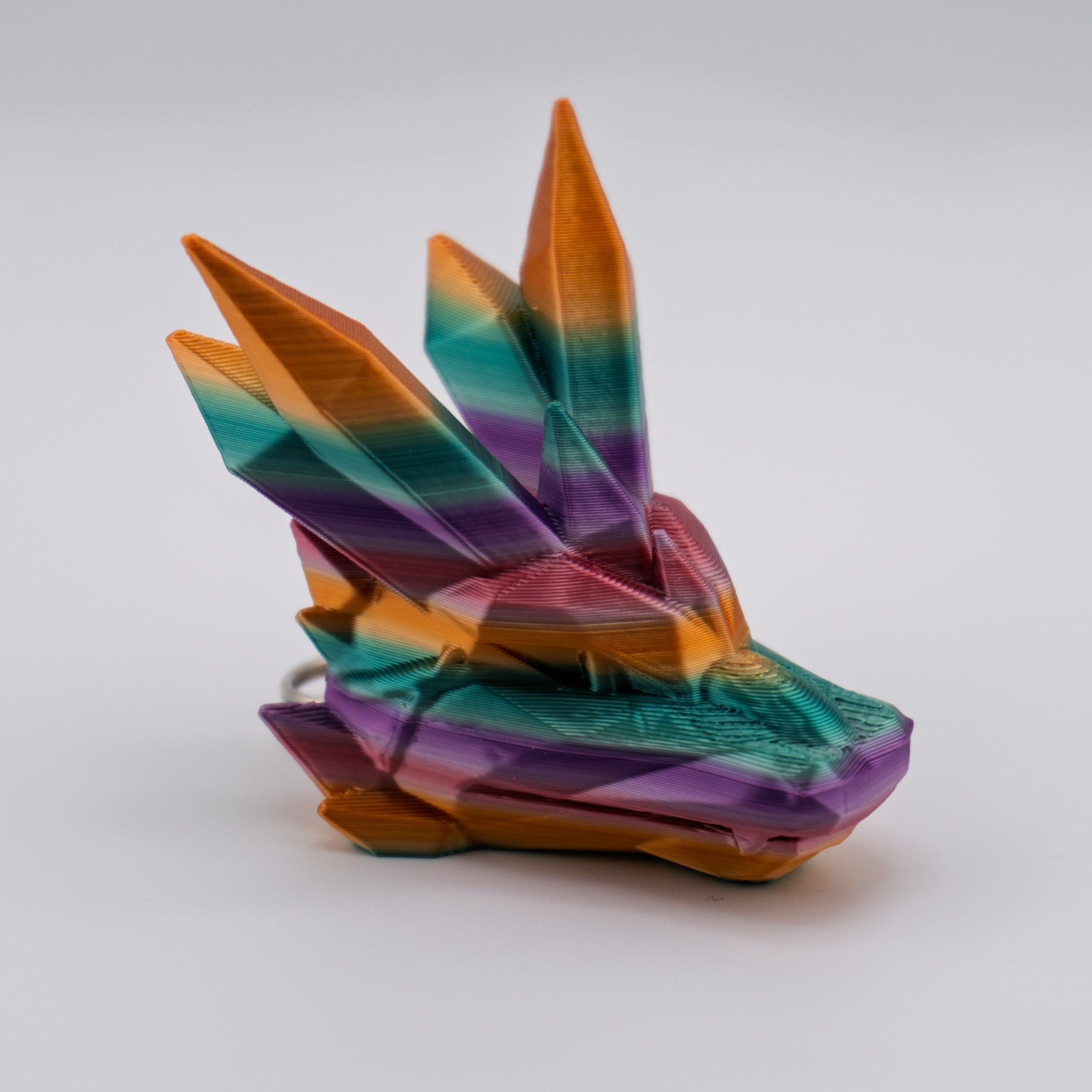 Dragon Head Keychain – 26 Variants | Silk Dawn Radiance | 3D Printed