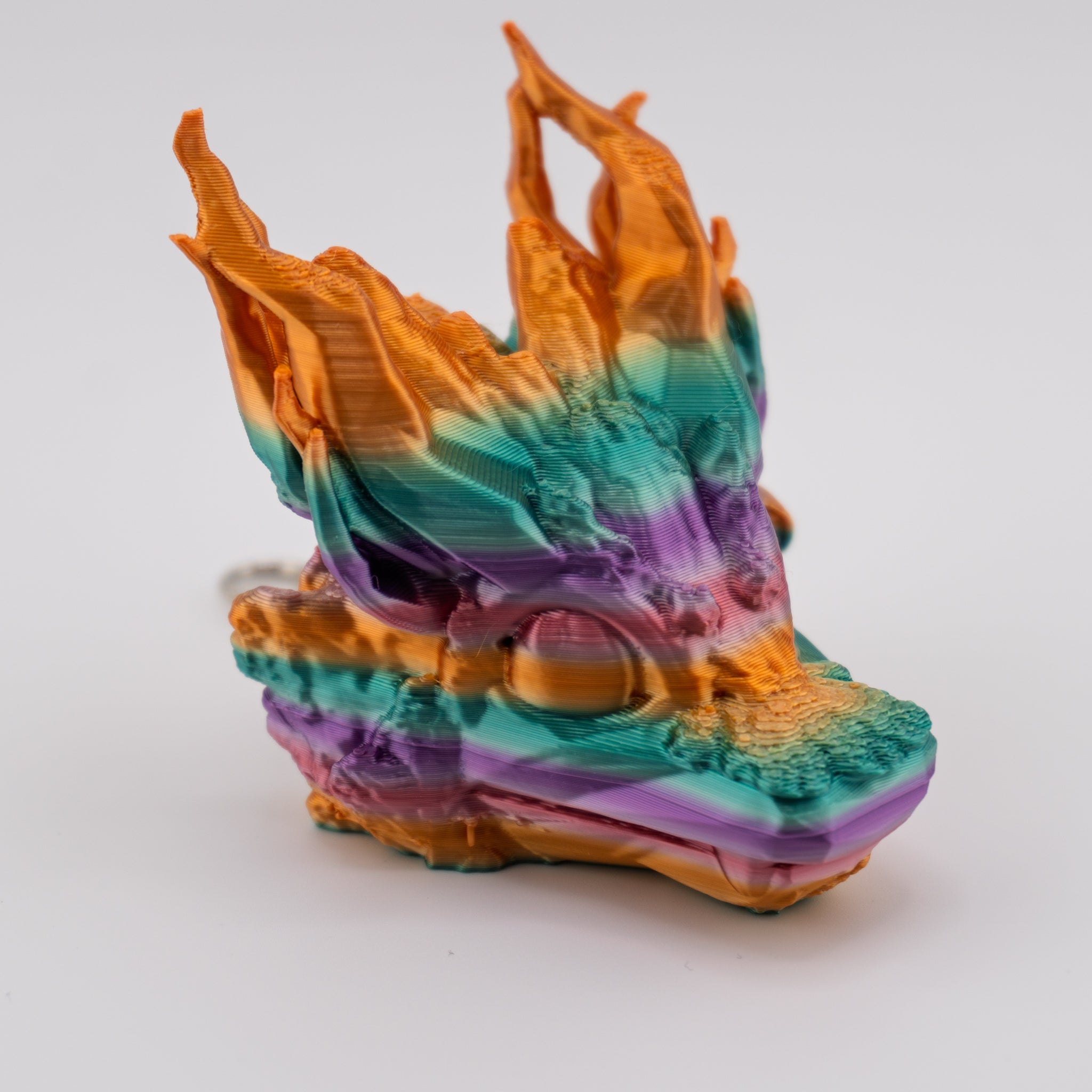 Dragon Head Keychain – 26 Variants | Silk Dawn Radiance | 3D Printed