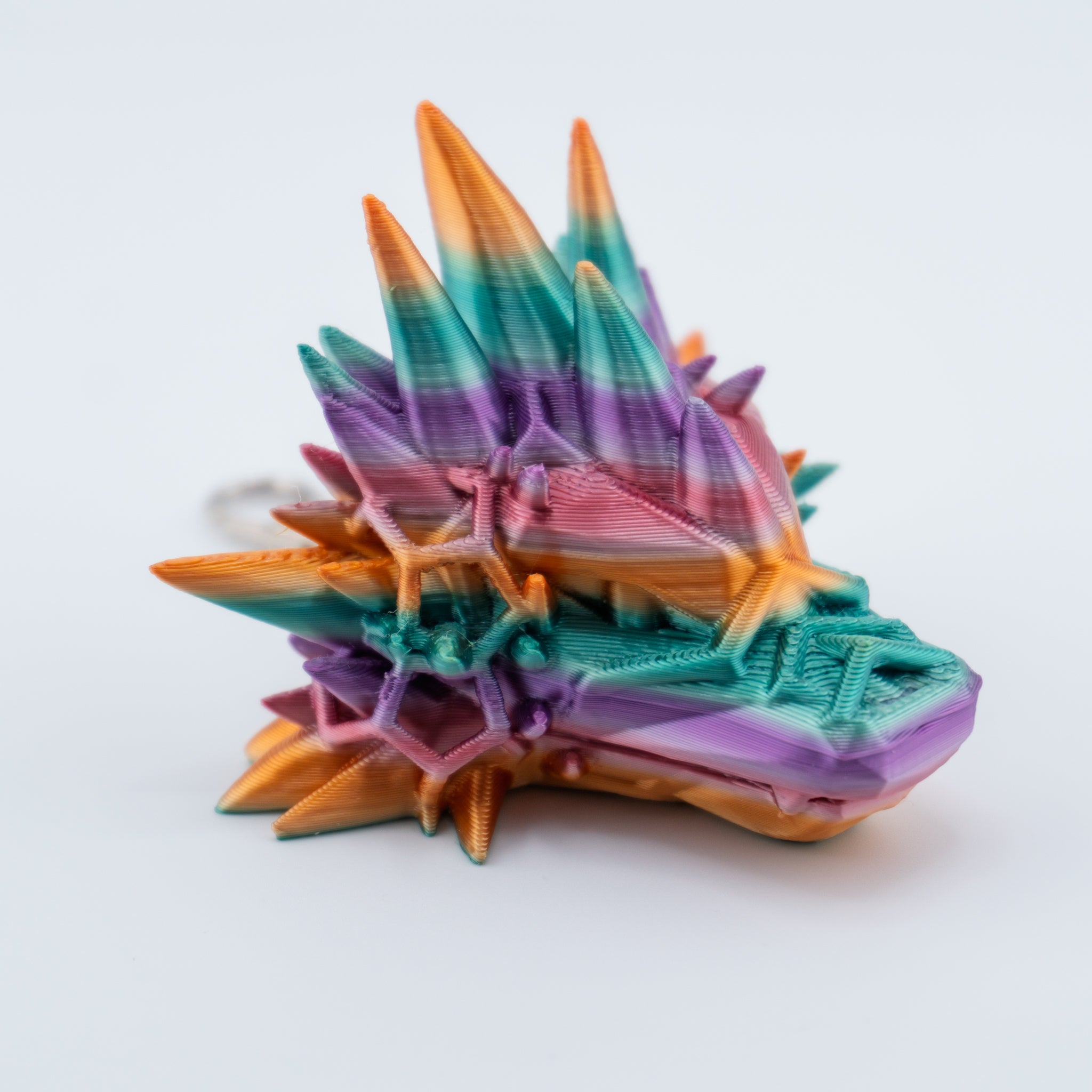 Dragon Head Keychain – 26 Variants | Silk Dawn Radiance | 3D Printed