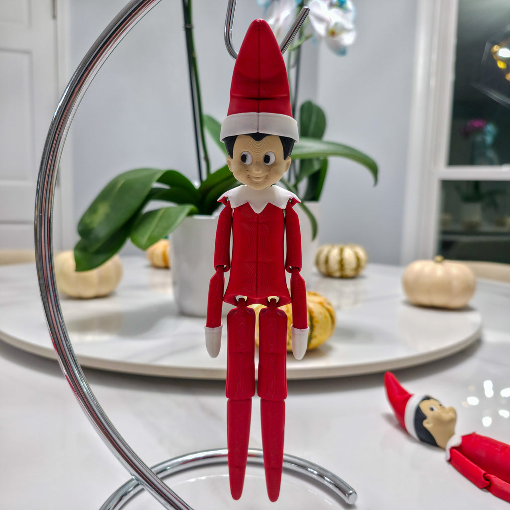 Flexi Elf | Articulated Holiday Elf Figure | 3D Printed Christmas Decoration | Standard & XL Sizes