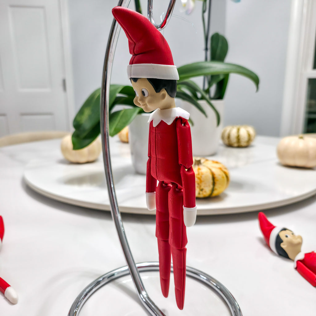 Flexi Elf | Articulated Holiday Elf Figure | 3D Printed Christmas Decoration | Standard & XL Sizes