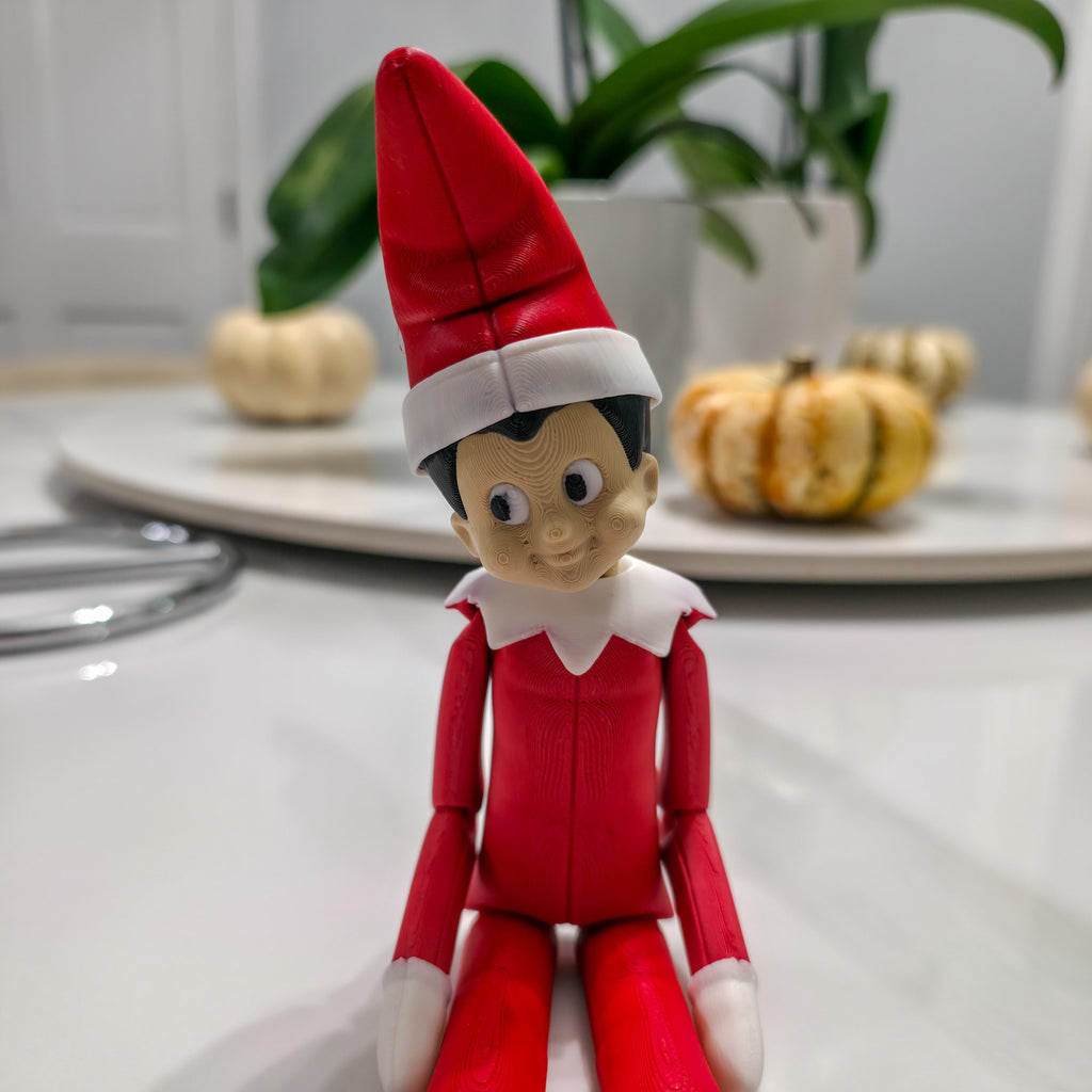 Flexi Elf | Articulated Holiday Elf Figure | 3D Printed Christmas Decoration | Standard & XL Sizes