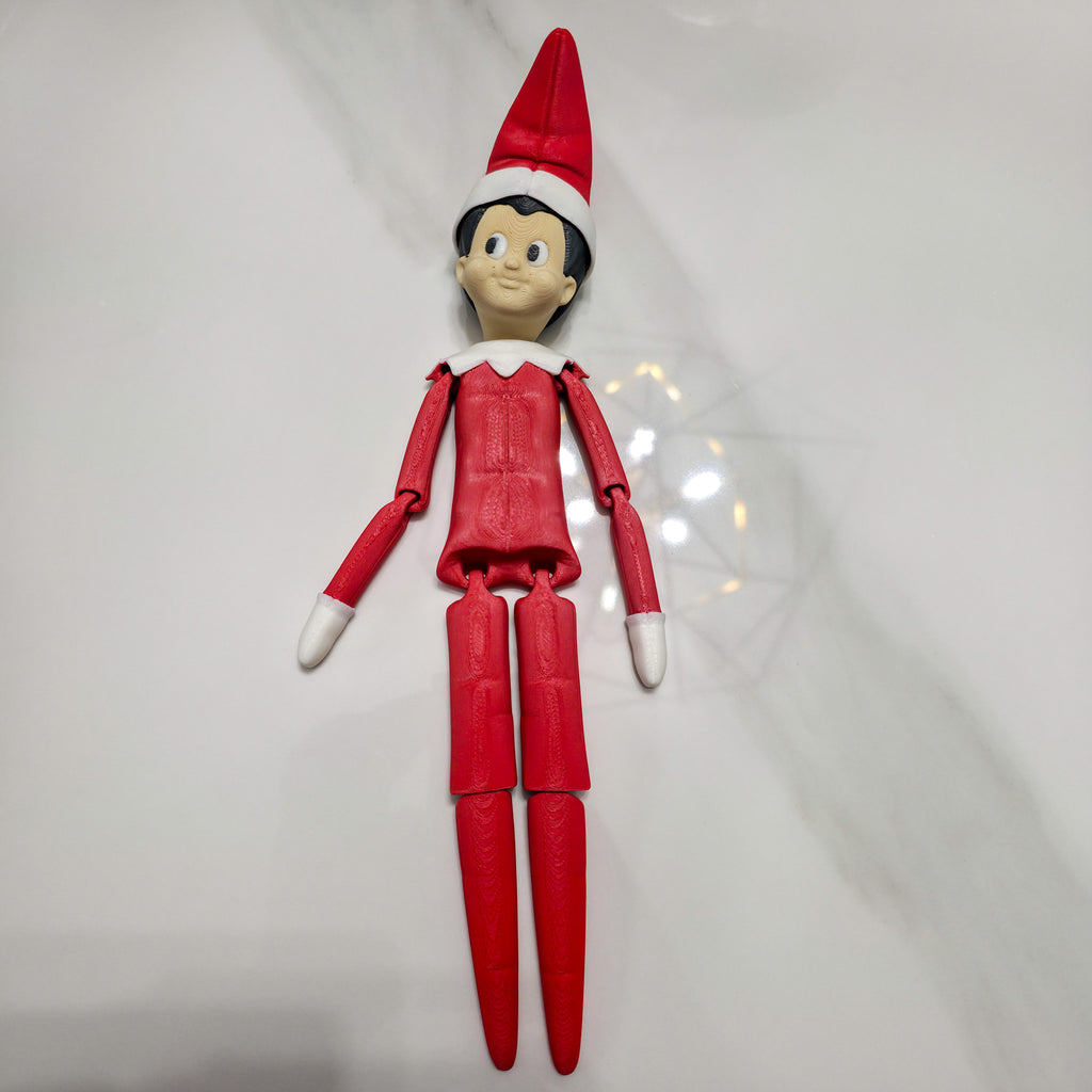 Flexi Elf | Articulated Holiday Elf Figure | 3D Printed Christmas Decoration | Standard & XL Sizes