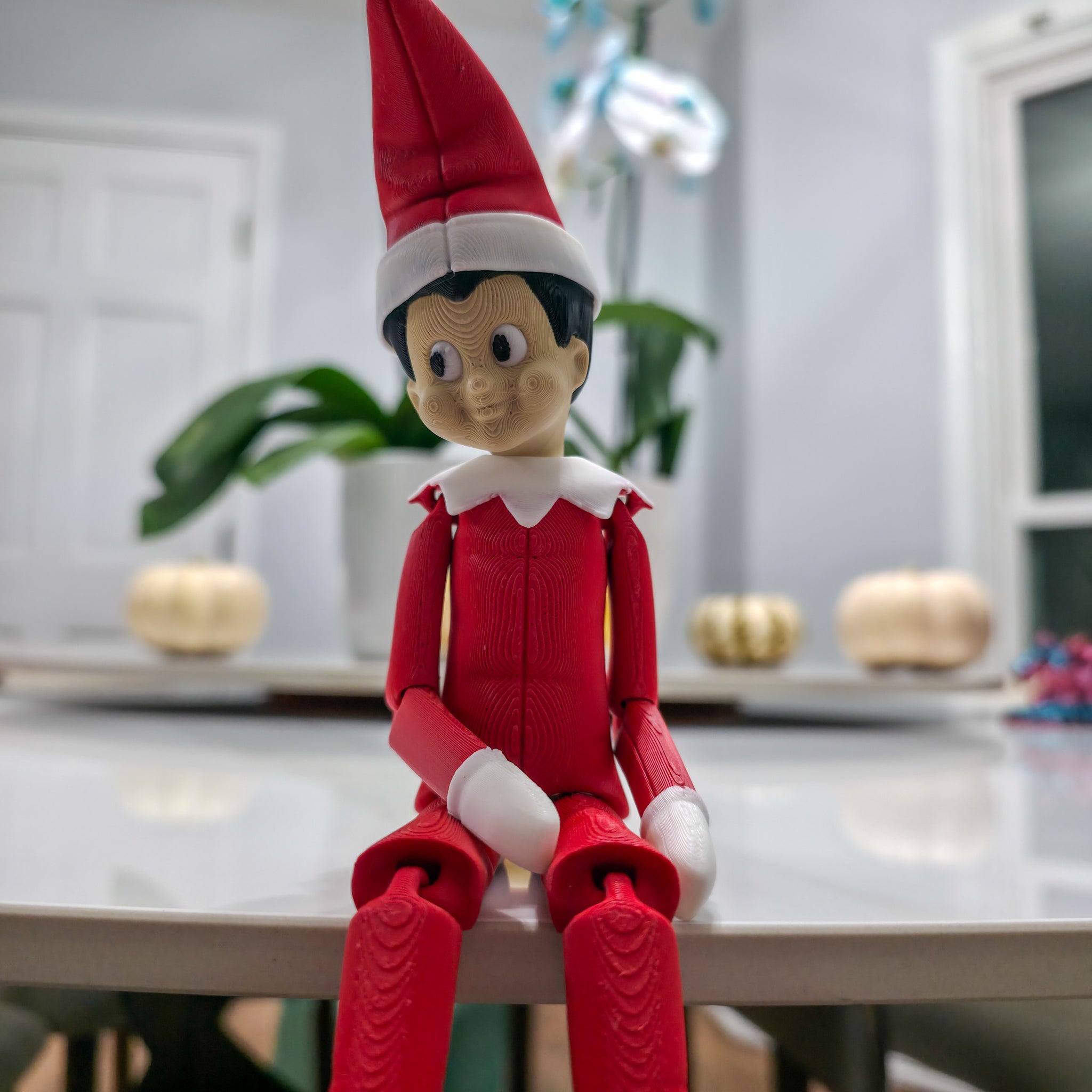 Flexi Elf | Articulated Holiday Elf Figure | 3D Printed Christmas Decoration | Standard & XL Sizes