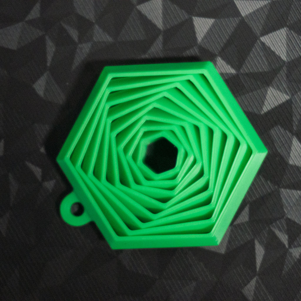 Fidget Hexagon Keychain | 1.75” 3D Printed Sensory Toy | Geometric Stress Reliever