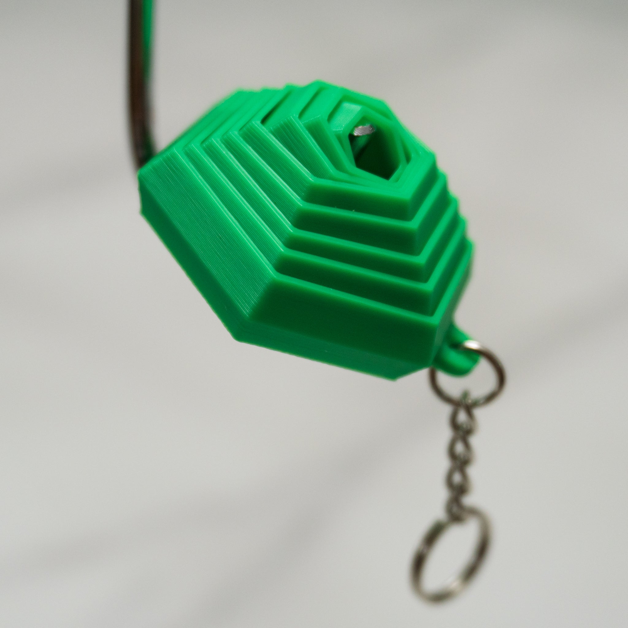 Fidget Hexagon Keychain | 1.75” 3D Printed Sensory Toy | Geometric Stress Reliever