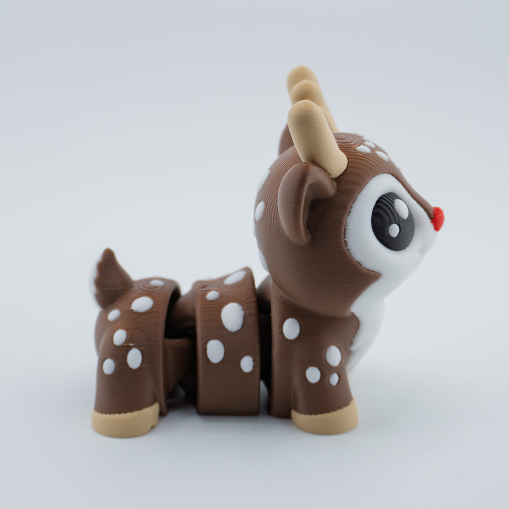 Flexi Reindeer | Articulated Holiday Deer Figurine (Ornament or Regular)