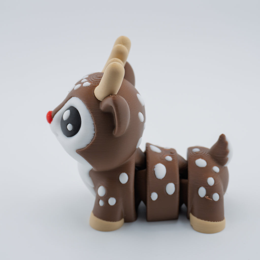 Flexi Reindeer | Articulated Holiday Deer Figurine (Ornament or Regular)