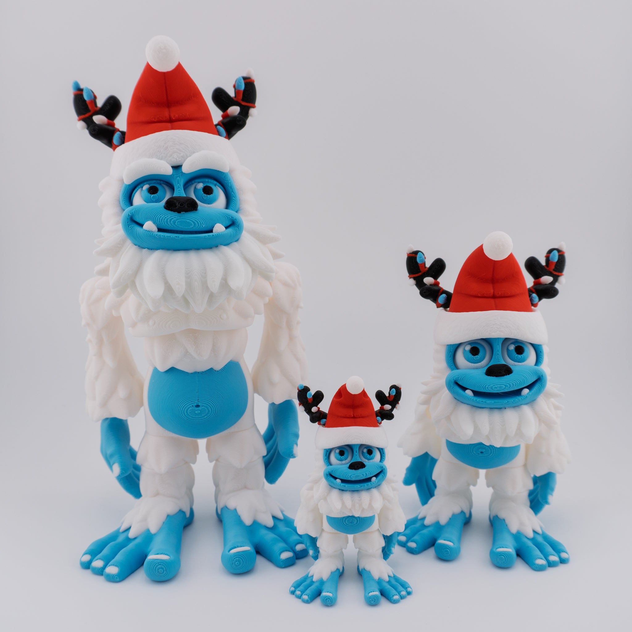 Flexi Holiday Yeti | Articulated Christmas Figurine | 3 Sizes Available