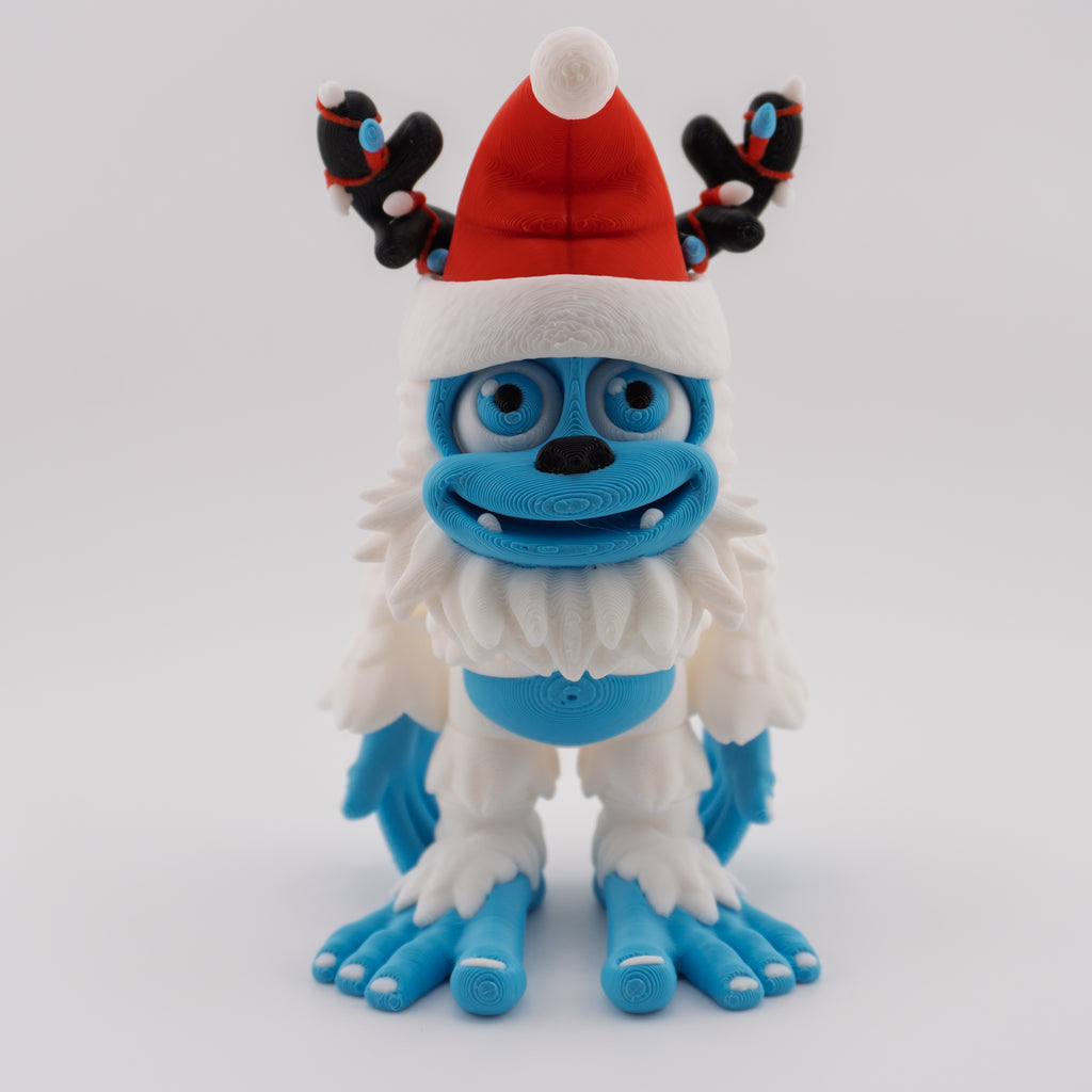Flexi Holiday Yeti | Articulated Christmas Figurine | 3 Sizes Available