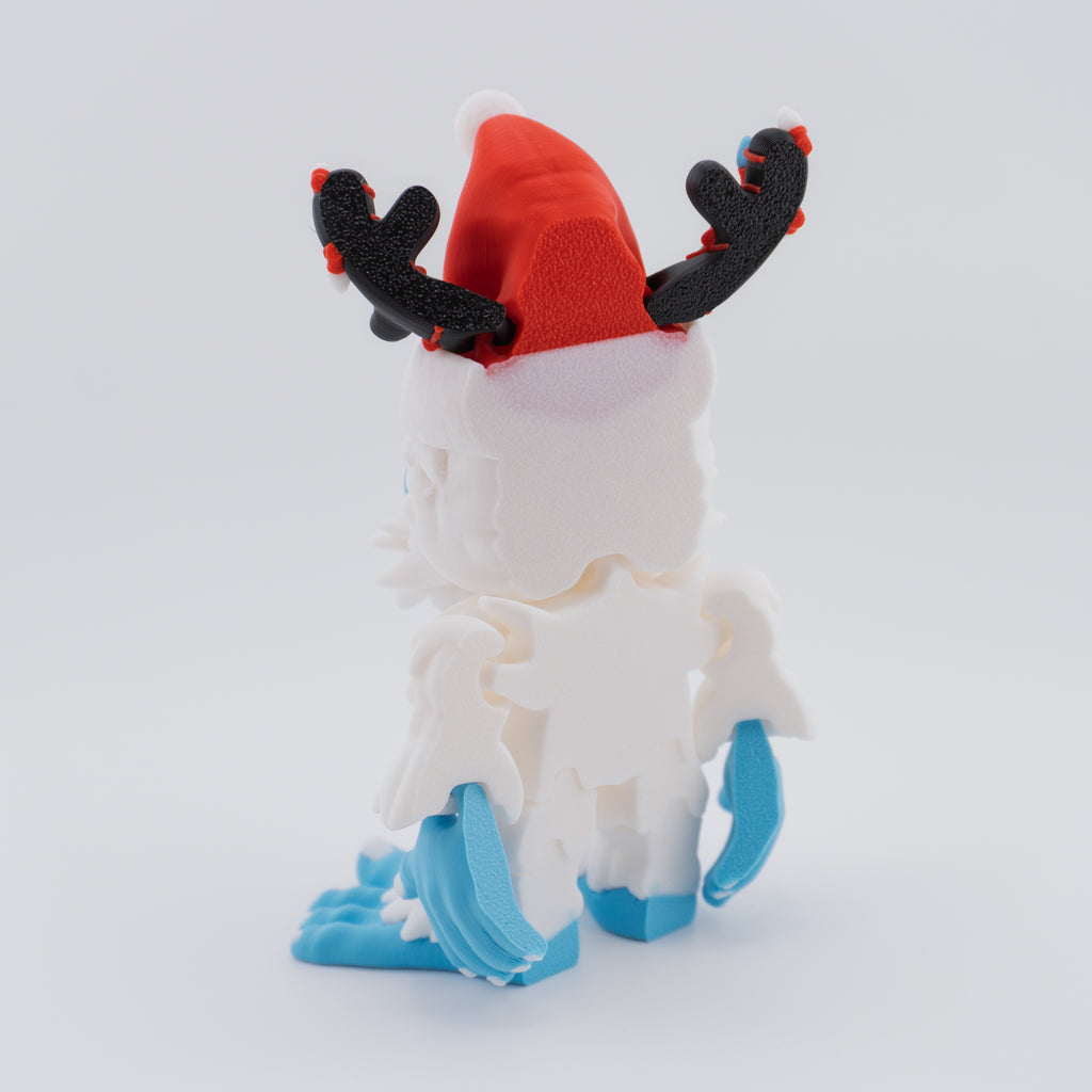 Flexi Holiday Yeti | Articulated Christmas Figurine | 3 Sizes Available