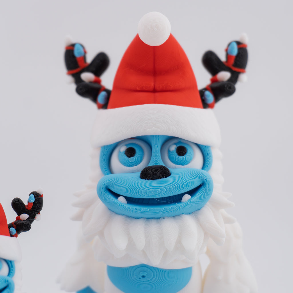 Flexi Holiday Yeti | Articulated Christmas Figurine | 3 Sizes Available
