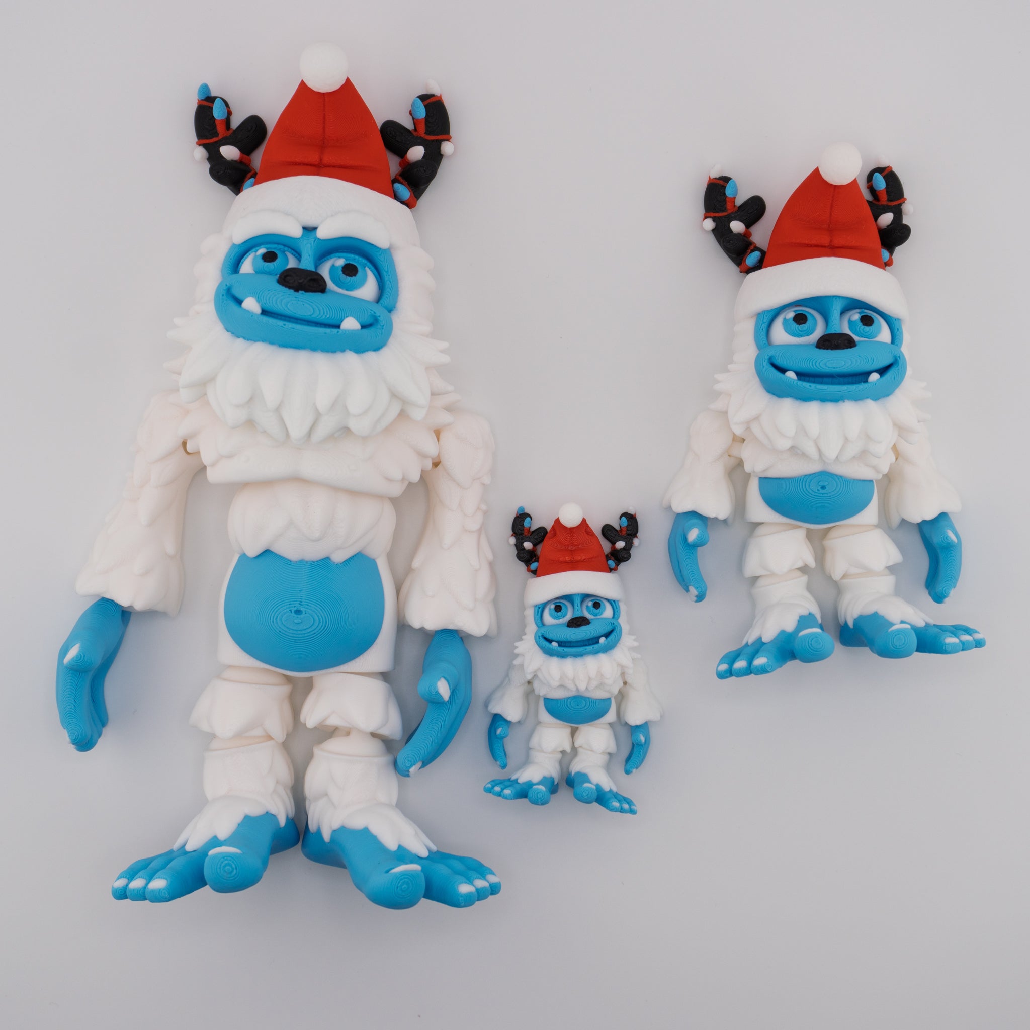 Flexi Holiday Yeti | Articulated Christmas Figurine | 3 Sizes Available
