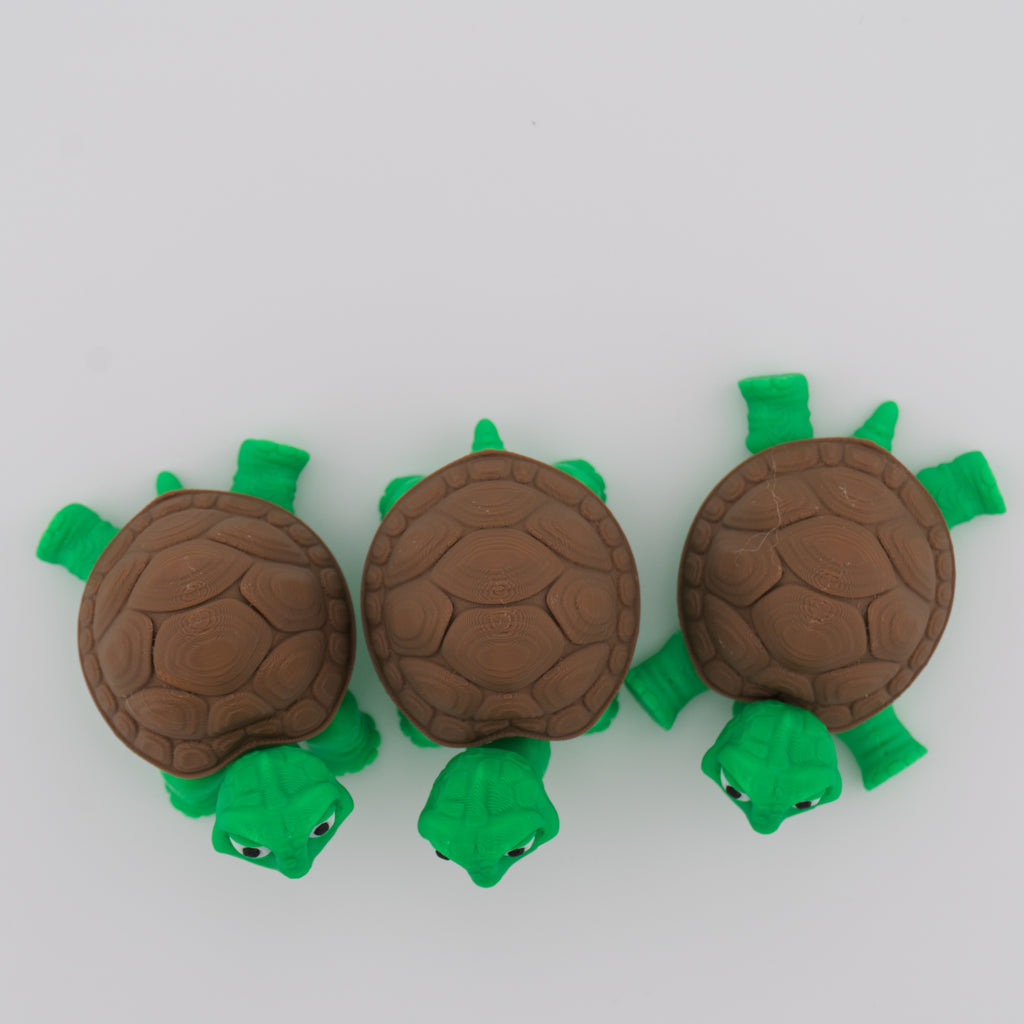 Articulated Flexi Tortoise Fidget Toy – 3D Printed Desk Companion – 2.5 Inch