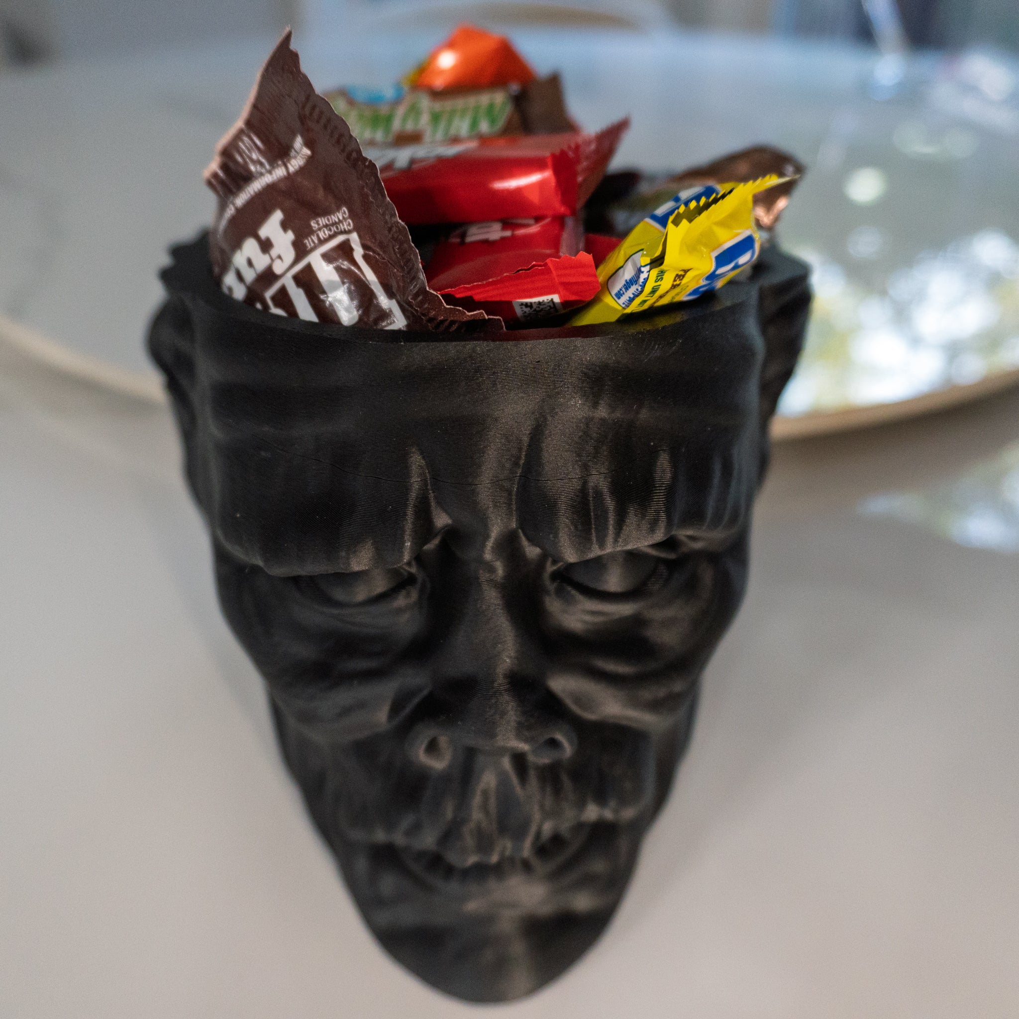 Frankenstein’s Monster Candy Bowl – 3D Printed Halloween Decor, Horror Movie Treat Holder, Gothic Desk Organizer