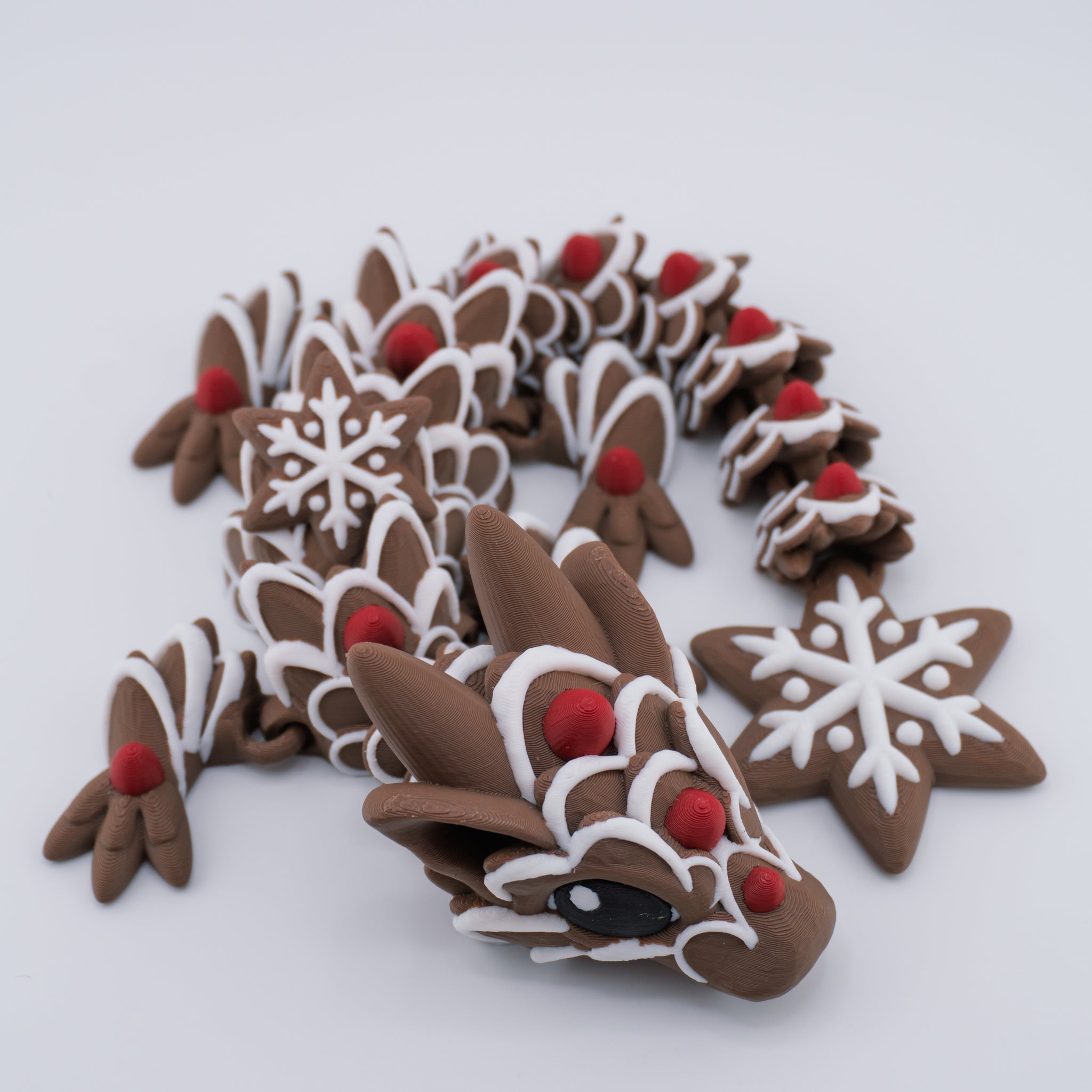 Gingerbread Dragon – Articulated Holiday Cookie Dragon | About 12.5" Long