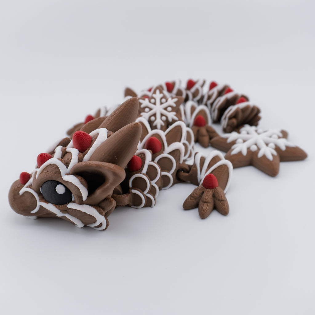 Gingerbread Dragon – Articulated Holiday Cookie Dragon | About 12.5" Long