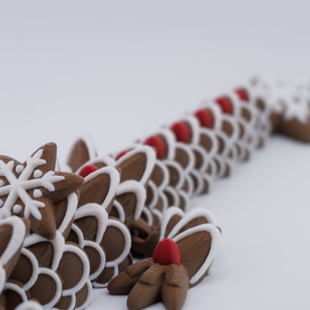 Gingerbread Dragon – Articulated Holiday Cookie Dragon | About 12.5" Long
