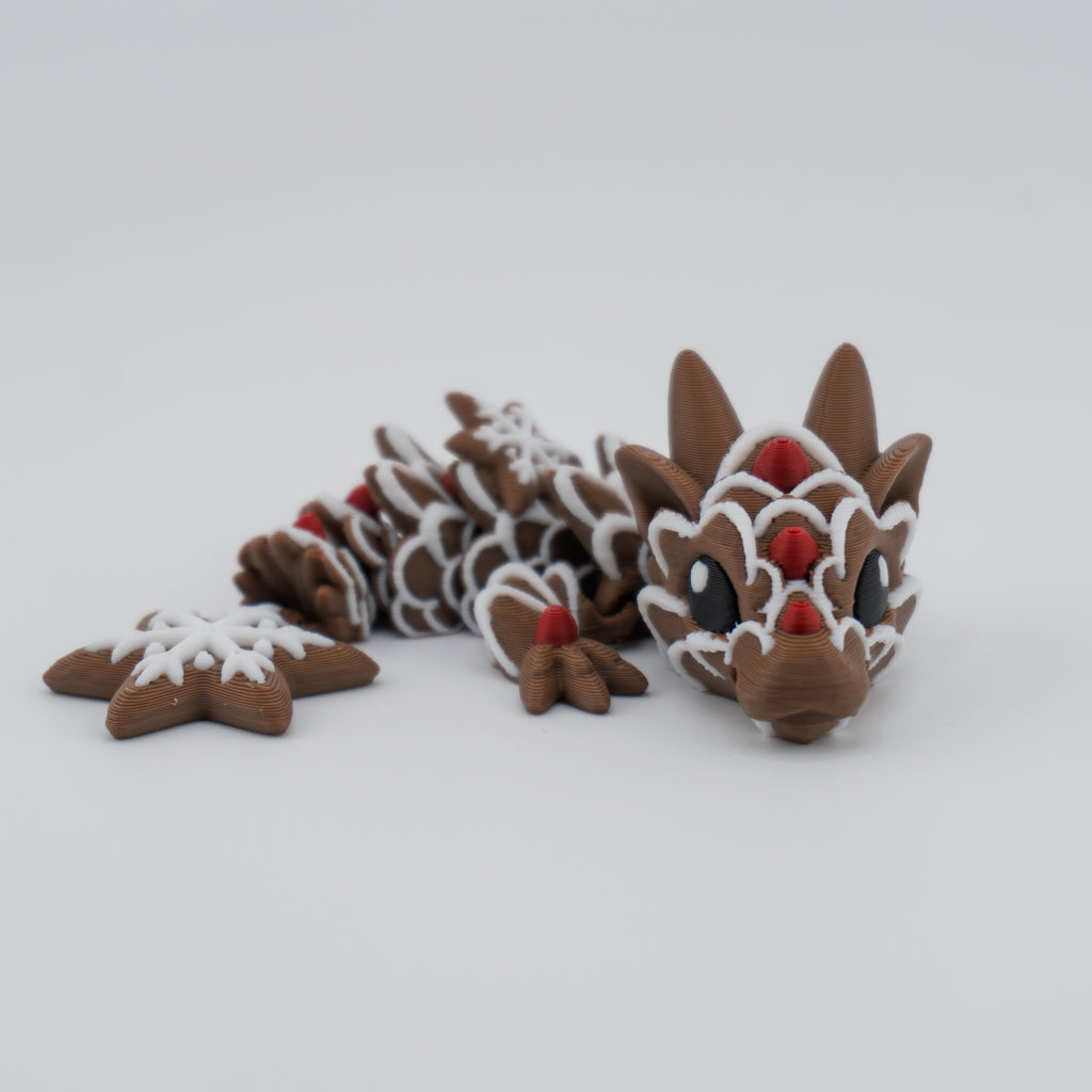 Gingerbread Dragon – Articulated Holiday Cookie Dragon | About 12.5" Long