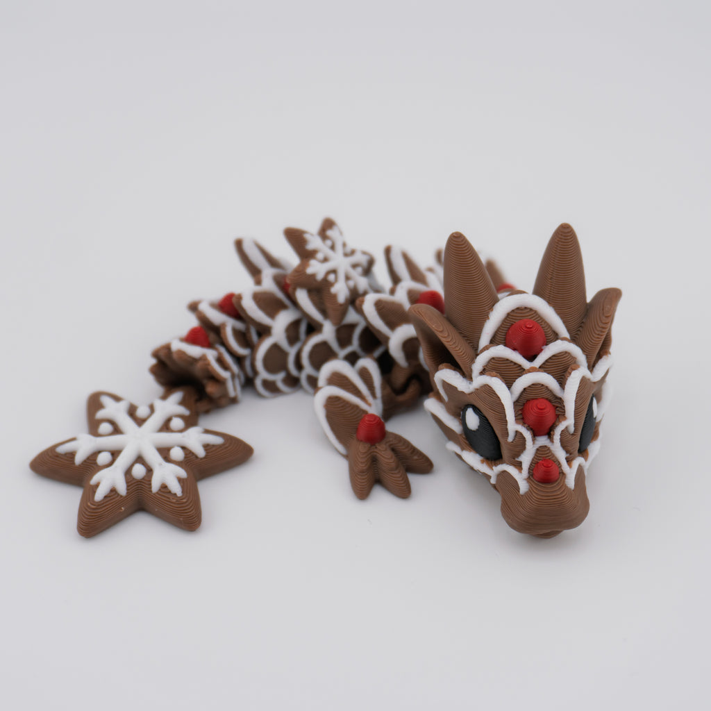 Gingerbread Dragon – Articulated Holiday Cookie Dragon | About 12.5" Long