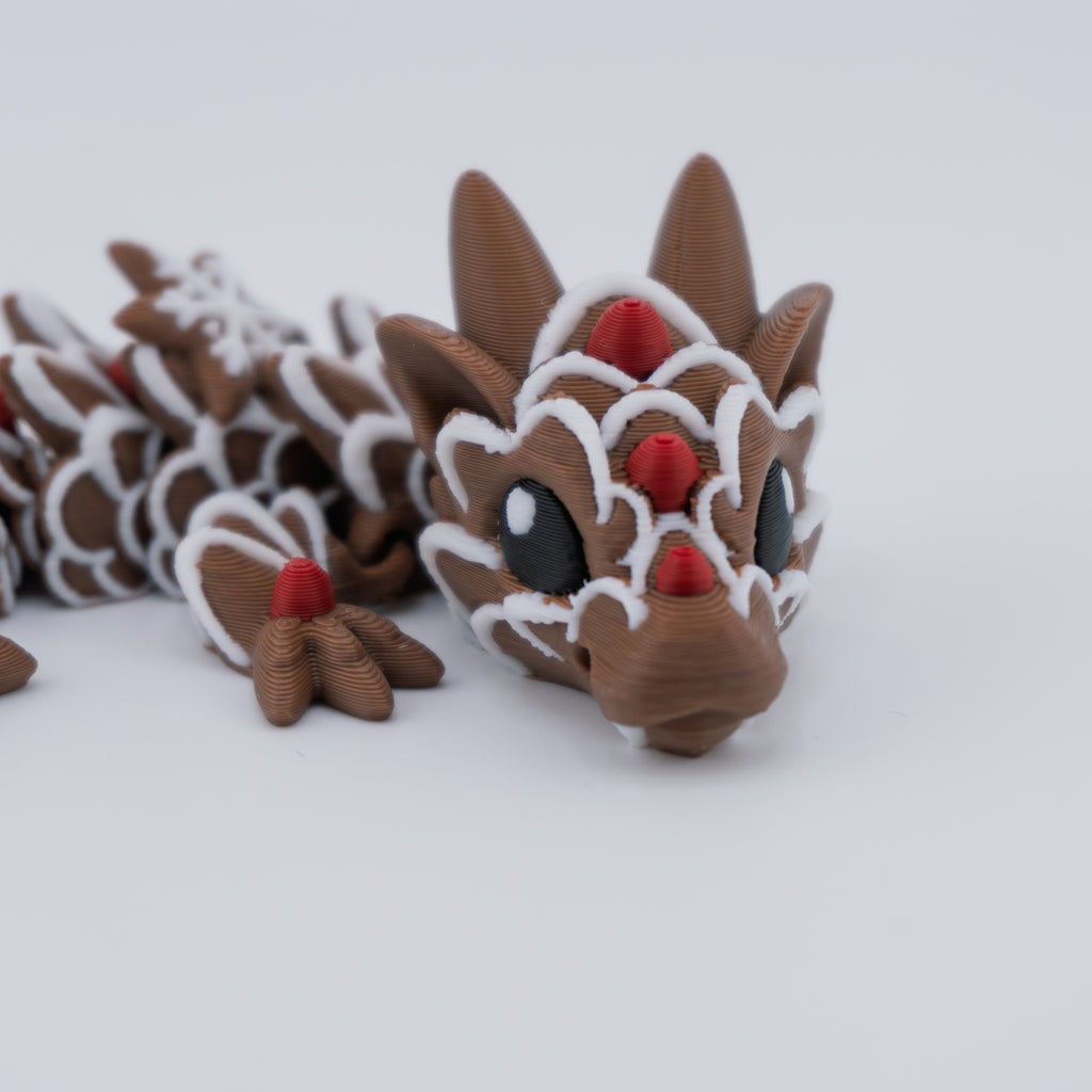Gingerbread Dragon – Articulated Holiday Cookie Dragon | About 12.5" Long